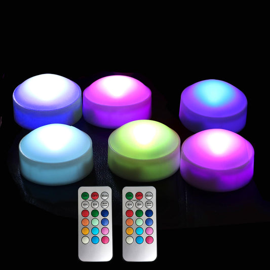 6 PCS Color Changing Halloween LED Pumpkin Candle Lights with Remote and Timer Battery Operated Colored Flameless Candle Set Bulk for Jack-O-Lantern Décor Halloween Party Home Spooky Decorations