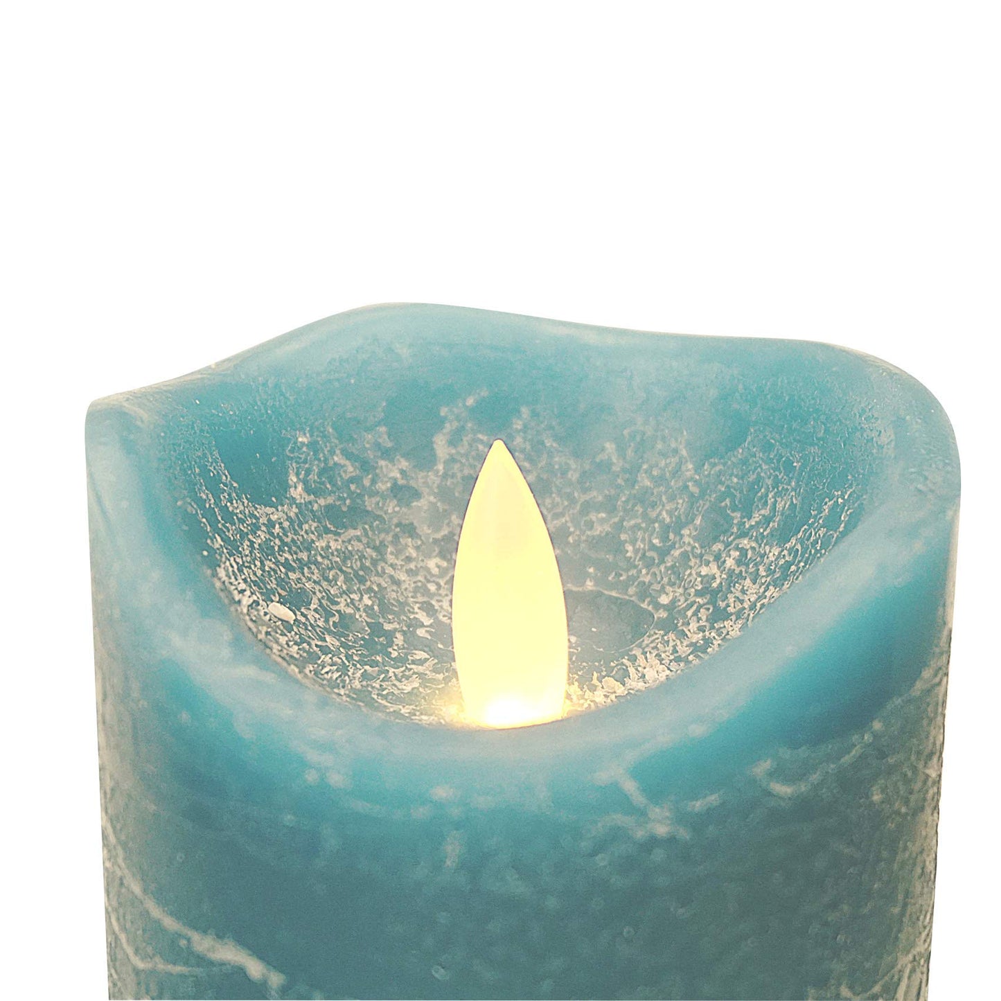iZAN 3 Pack Real Wax Flameless Candles Battery Operated LED Pillar Flickering Realistic Electric Candle Gift Sets with Remote Control and Cycling 24 Hours Timer 3”D X 4" 5" 6" H (Blue)