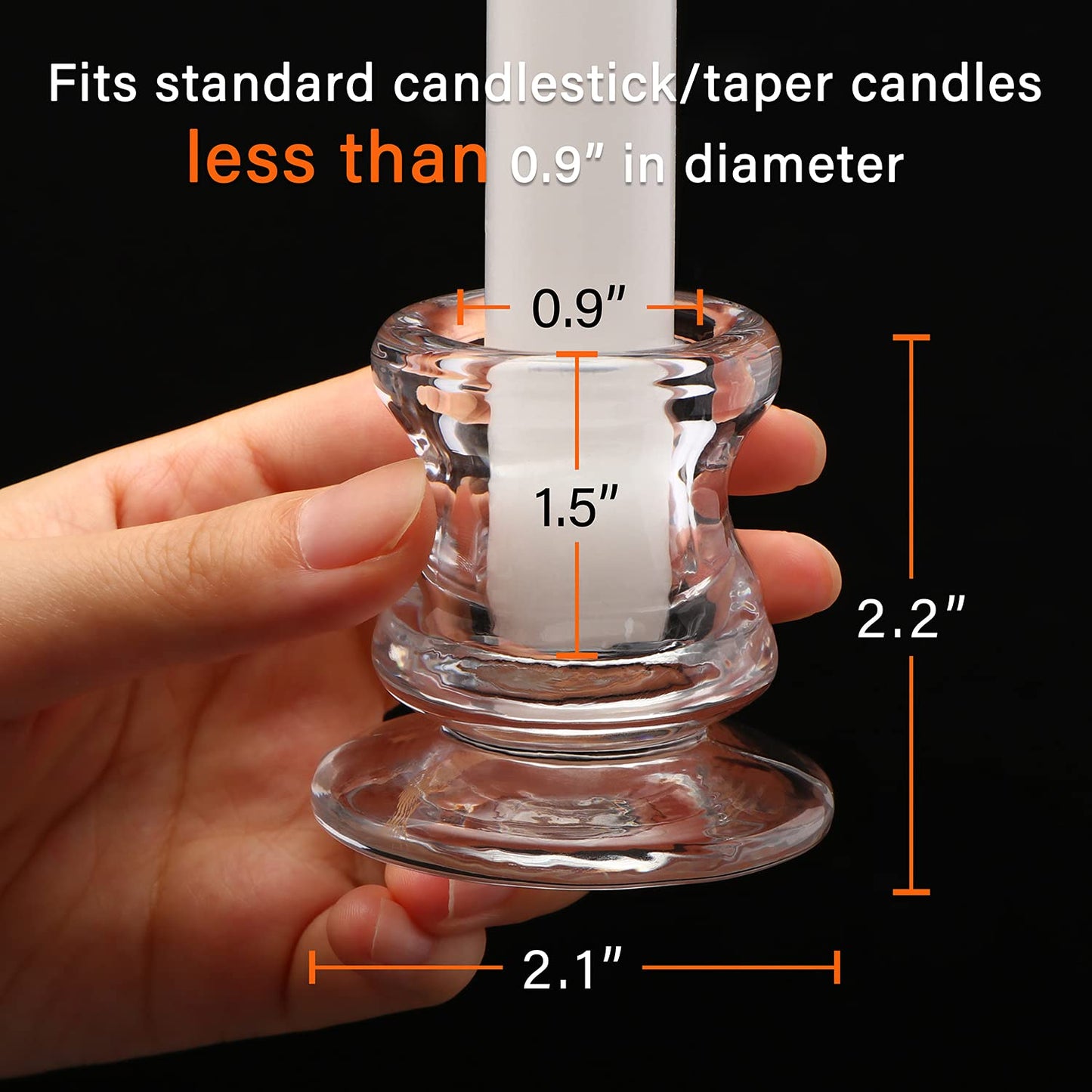 NITIME Candlestick Holders Bulk - 12PCS Taper Candle Holders for Table Centerpiece - Thick Glass Candle Holders for Wedding, Party and Festival Decoration