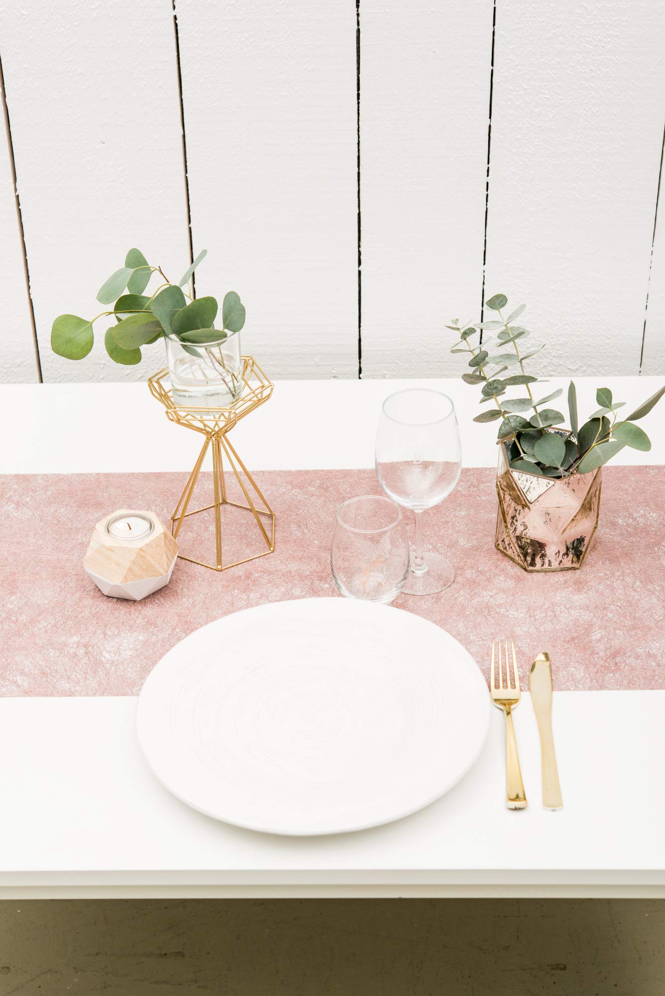 Weddingstar Tall Geometric Candle Holder - Gold - Set of 2