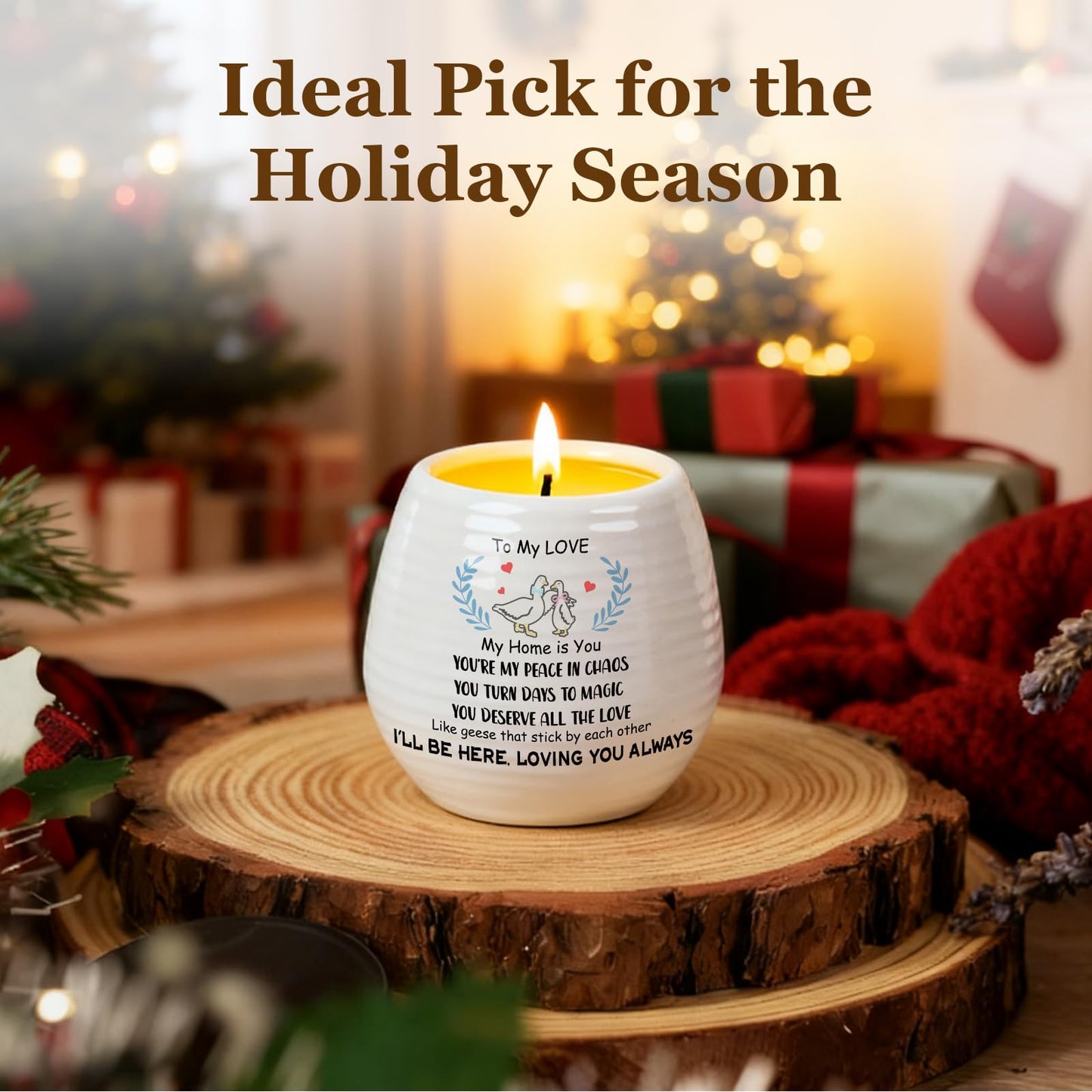 Gifts for Him Her Wife Husband, to My Love 18Oz Lavender Scented Ceramic Jar Candle, Birthday Gift for Girlfriend Boyfriend, Romantic Anniversary Christmas Valentines Day Gifts for Wife Husband