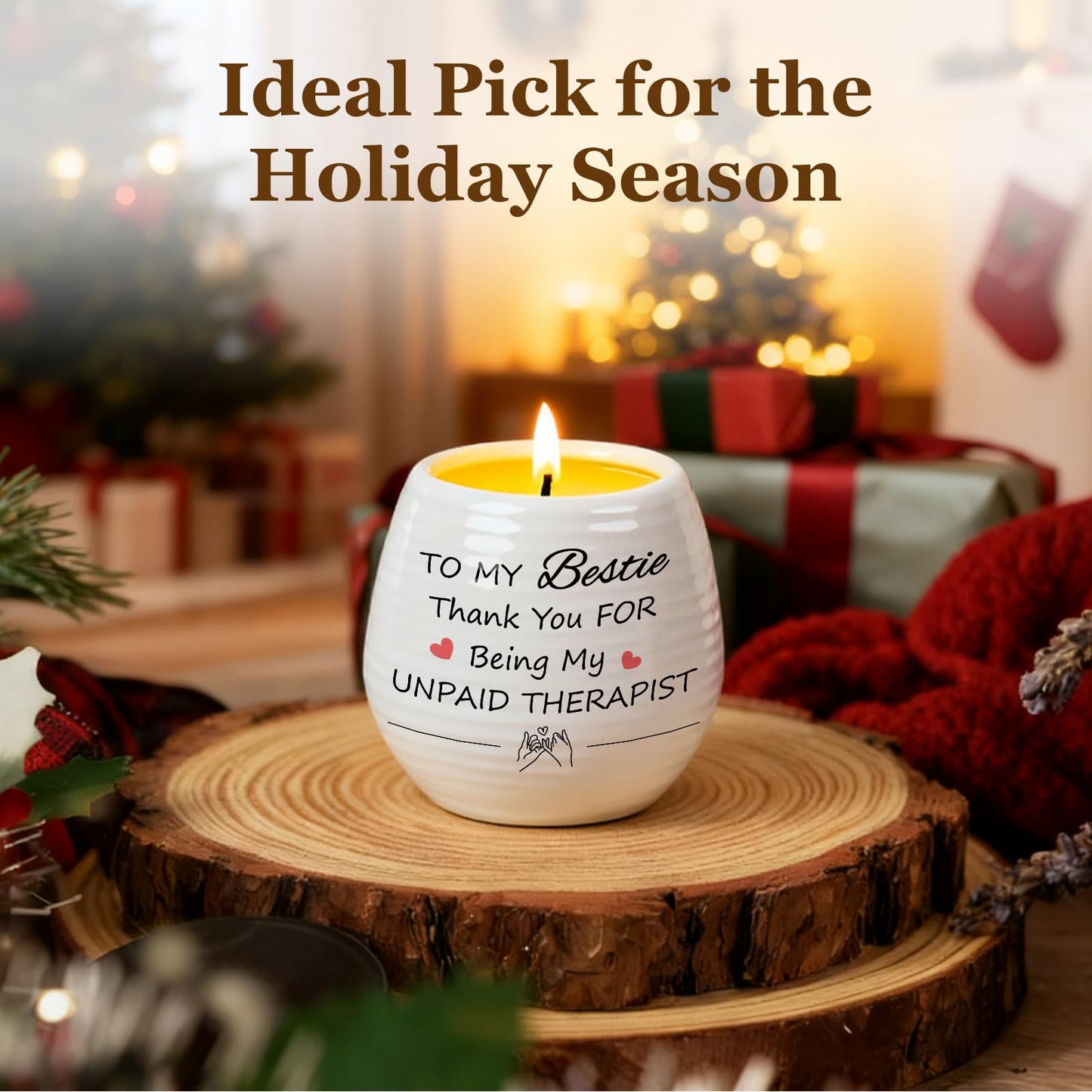 Friendship Gifts for Best Friend - Bestie/Friendship Candle, 18Oz Lavender Scented Soy Candles, Funny Candles Christmas Thanksgving Birthday Gifts for Women, Soul Sister, Bestie, Friends Female