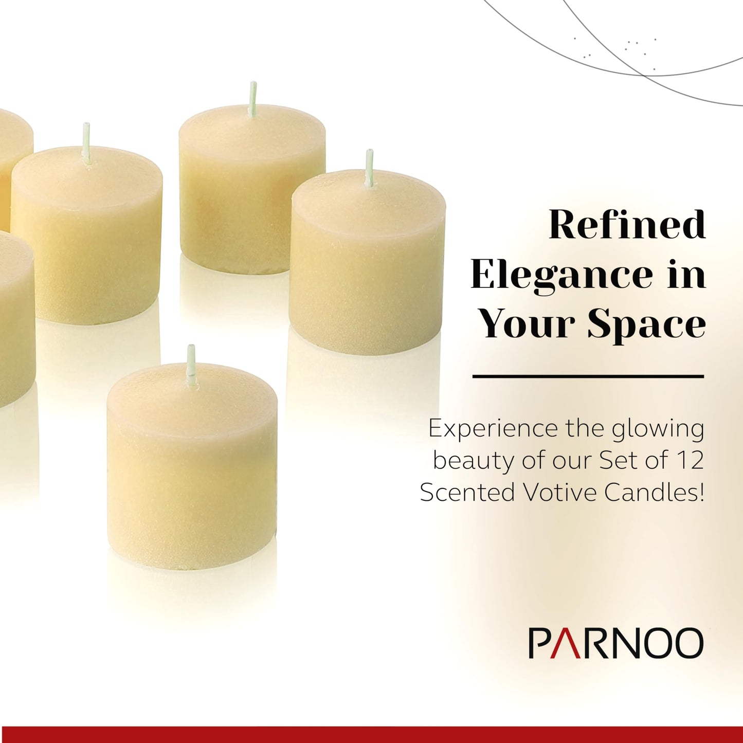 French Vanilla Scented Votive Candles, Set of 12-1.25" Wax Candles for Home, Scented 10 Hour Burn Time - Aromatherapy, Spa Ambiance, Table Centerpieces & Home Décor