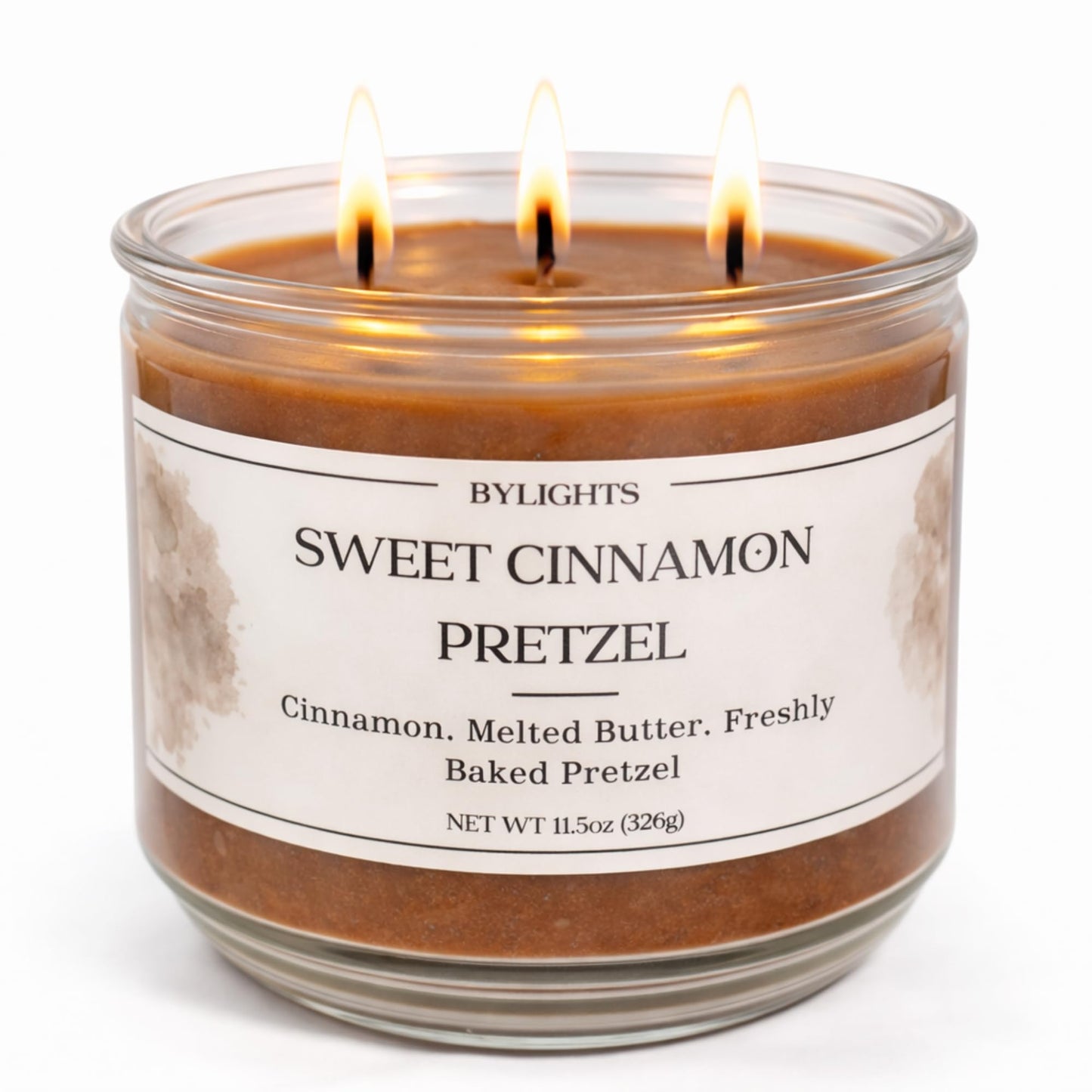 Velvet Apple Ember, Soy Wax Scented Candle, 11.5oz, 3 Wicks (Sweet Cinnamon Pretzel)