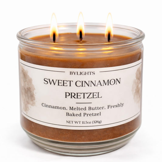 Velvet Apple Ember, Soy Wax Scented Candle, 11.5oz, 3 Wicks (Sweet Cinnamon Pretzel)