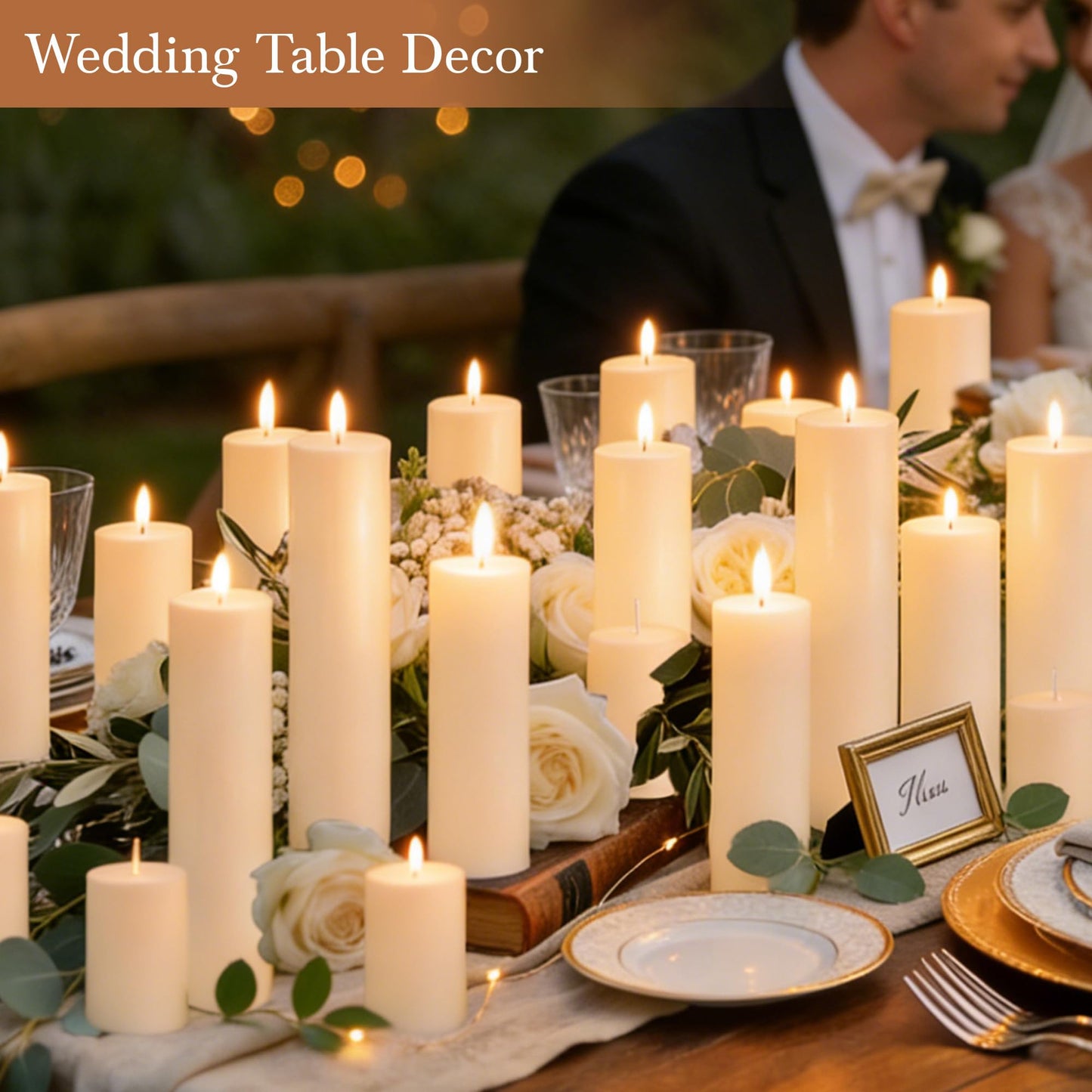 SDBALLBZ 18 Pcs Ivory Pillar Candles Bulk Set, 2x3” 2x6” 2x8” Paraffin Hurricane Candles, Unscented Dripless Smokeless, Long Burning for Party Wedding Events Home Decor