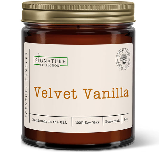 Velvet Vanilla Scented Candle, Many Scents to Choose from, All Natural Non-Toxic Soy Wax, Handmade in the USA (Velvet Vanilla)