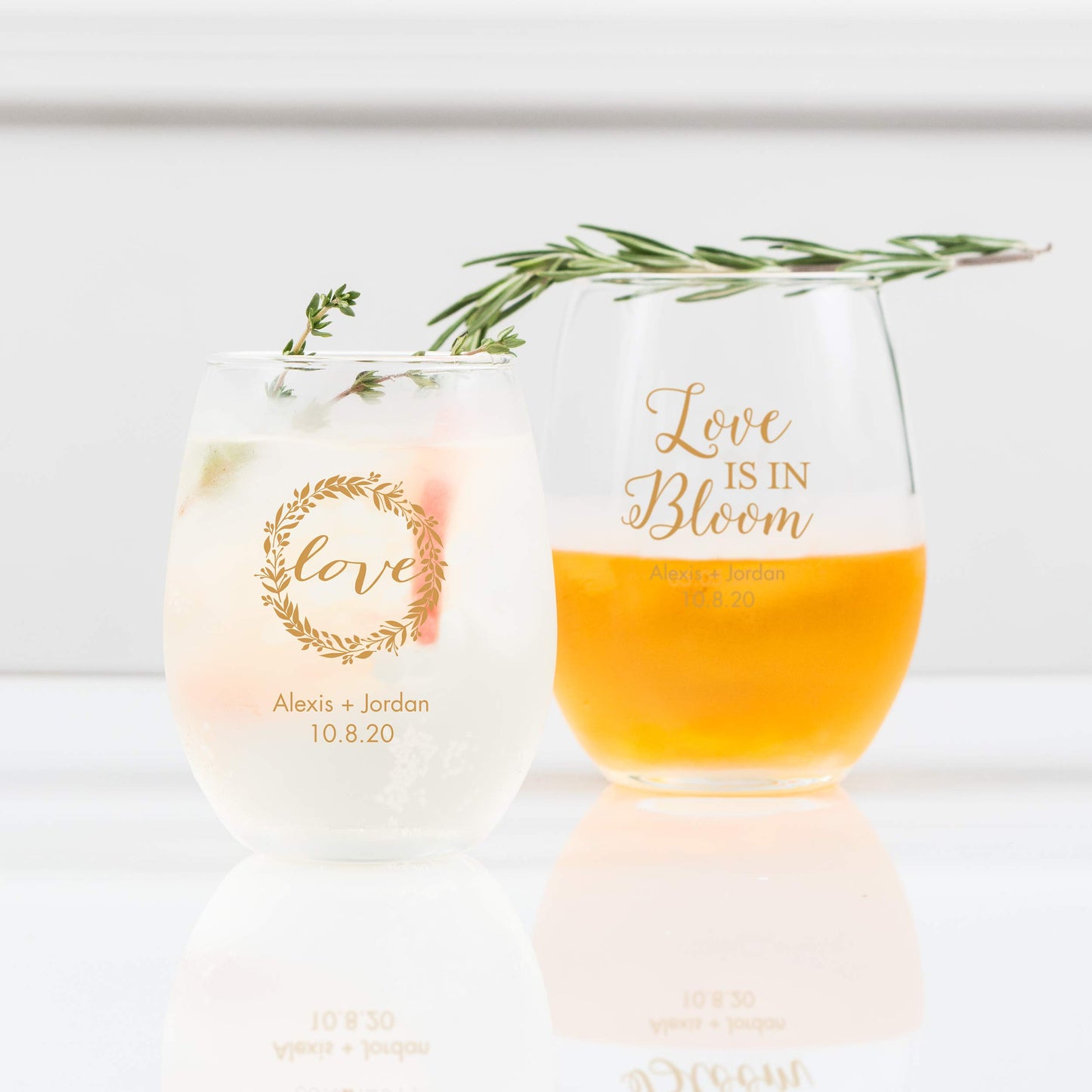 WEDDINGSTAR Personalized Small Stemless Wine Glass 9oz - 108 pack