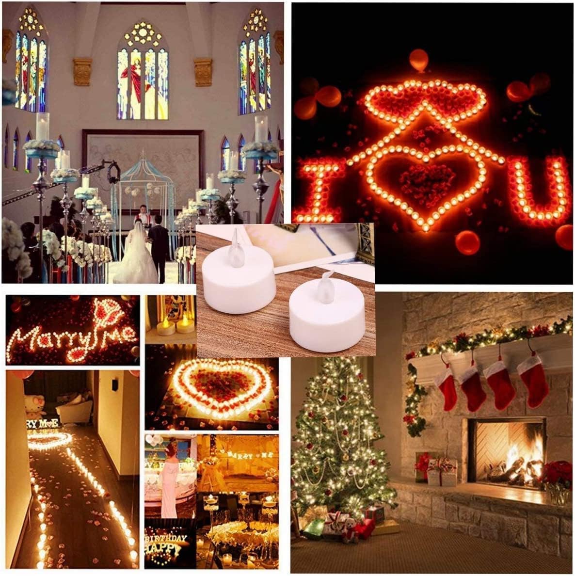 Anziner 24 Pack flameless led Tea Lights Candles, Warm Yellow Last 200 Hours,Flickering tealight Candles,Battery Operated Tea Lights for Home Decoratioin