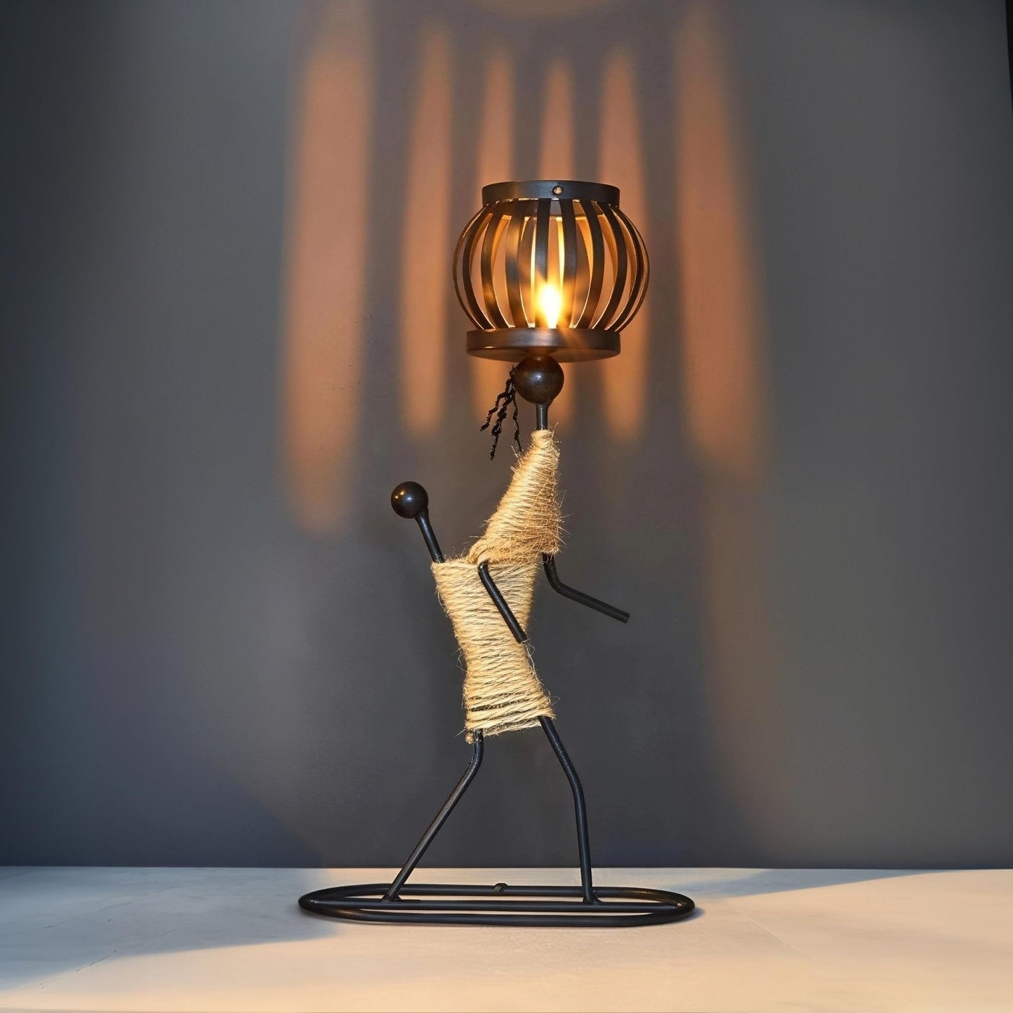 Candle Holder Decor for Centerpieces, Light Tea Candle Holder for Home, Bar, Restaurant, Hotel Dinning Table Decor, Handmade Iron Craft (Style E)