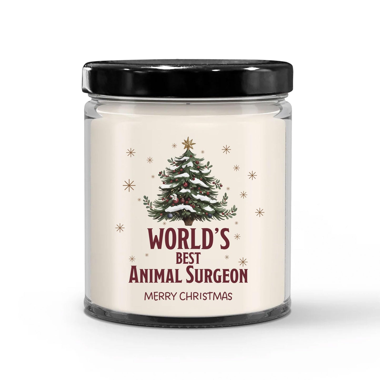 World's Best Animal Surgeon Candle for Christmas Party - Gifts for Veterinary Surgeon Animal Doctor Employee Boss Manager Men & Women - 9oz Vanilla Scented Soy Wax - Holiday