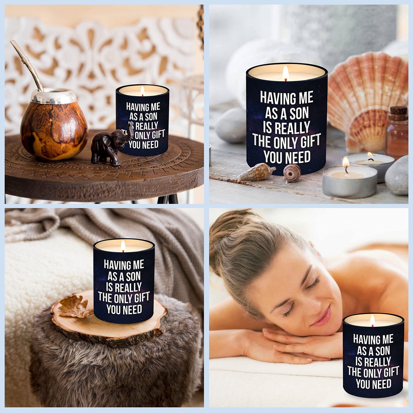 Mothers Day Gifts for Mom from Son - Birthday Gifts for Mom from Son - Moms Birthday Gift Ideas from Son - Mother Gift, Funny Mother Candle, 10 Oz Jar Lemongrass Scent Soy Wax Candle