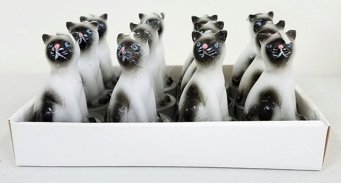 NAF Imports Tea light candles | Cute Cat Shaped | Long Burning | Accessories for Birthdays, Spas, or Everyday Home Décor | Set of 12