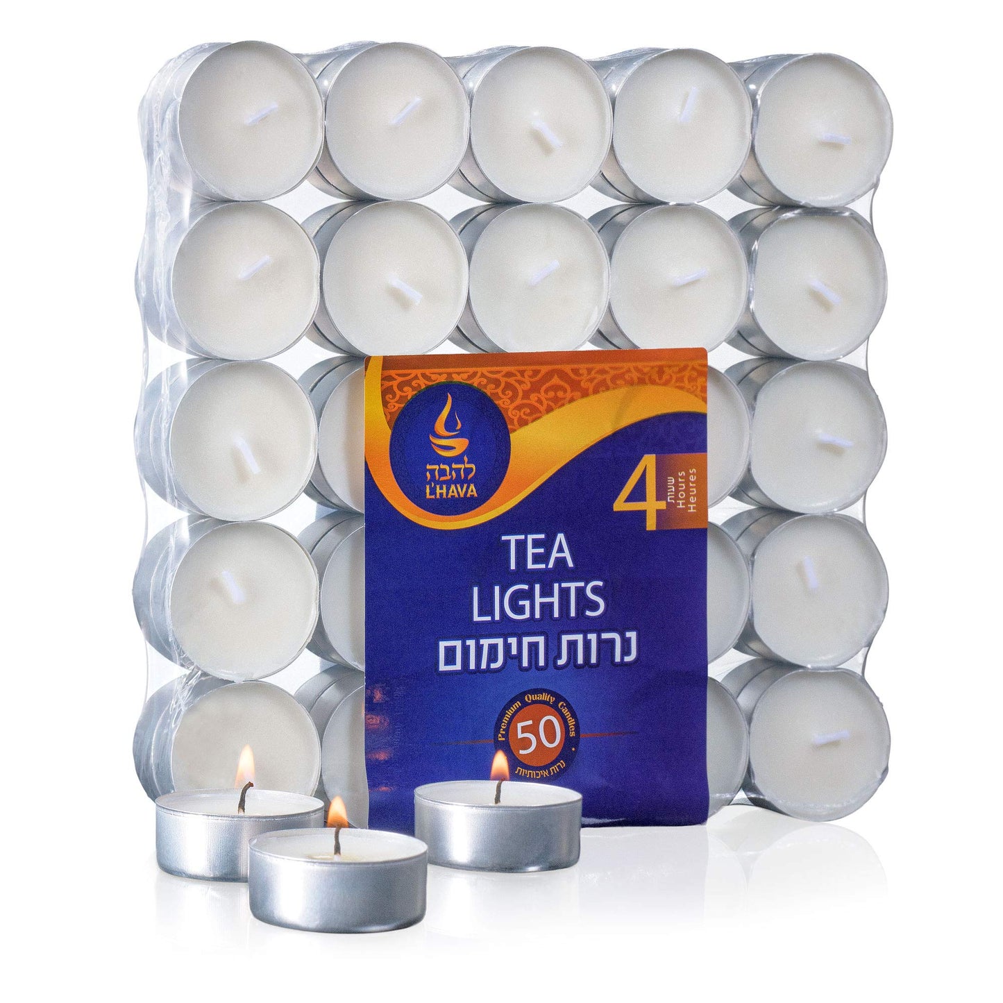 White Tea Light Candles - 50 Pack - Unscented Tea Lights Candles for Home, Travel, Weddings, & Emergencies - 4 Hour Long Burn Time