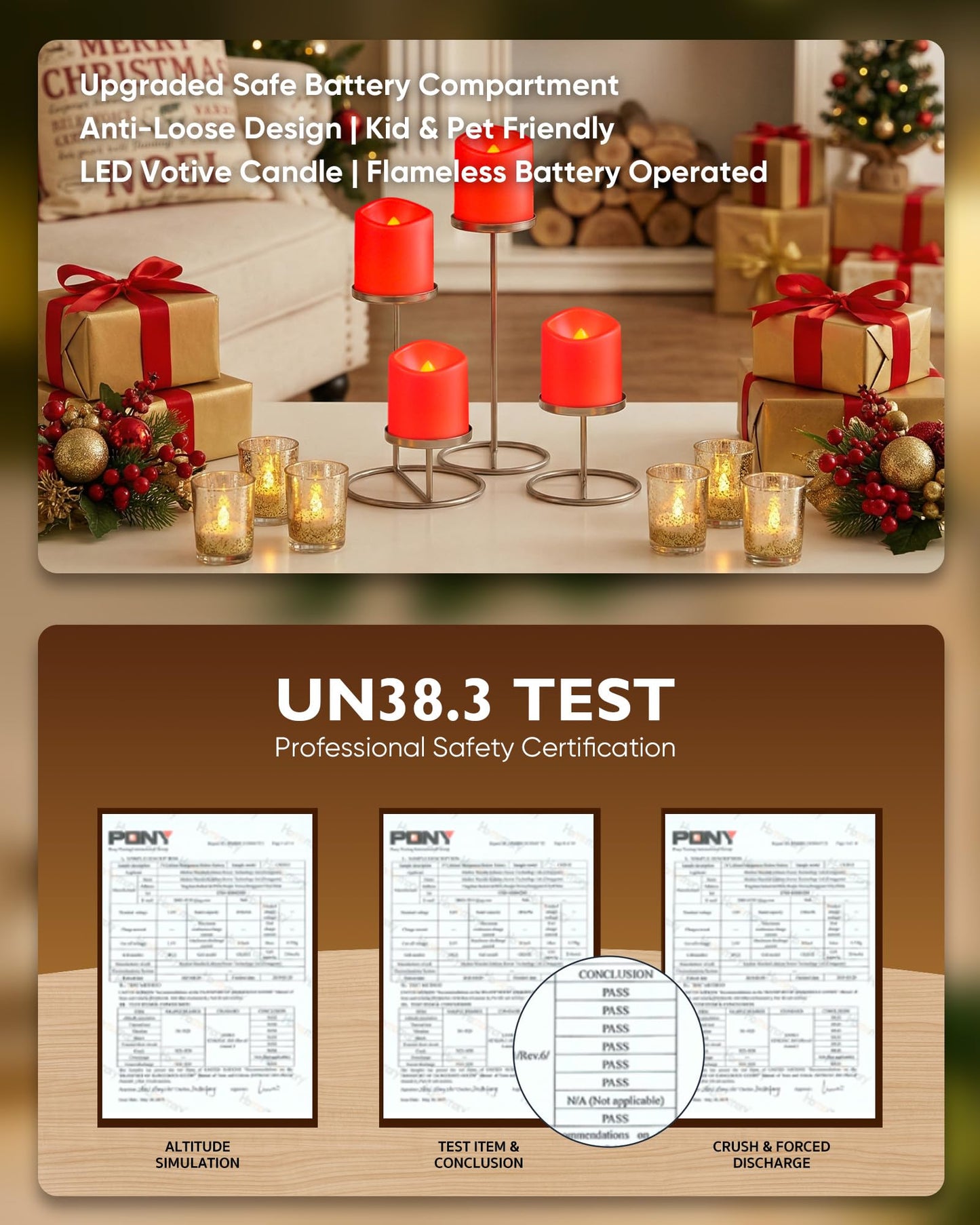 Homemory 24Pack Red Flickering Flameless Votive Candles, 200+Hour Electric Fake Candles, Battery Operated LED Tealight for Wedding, Outdoor, Table, Festival (Warm White,Battery Included)