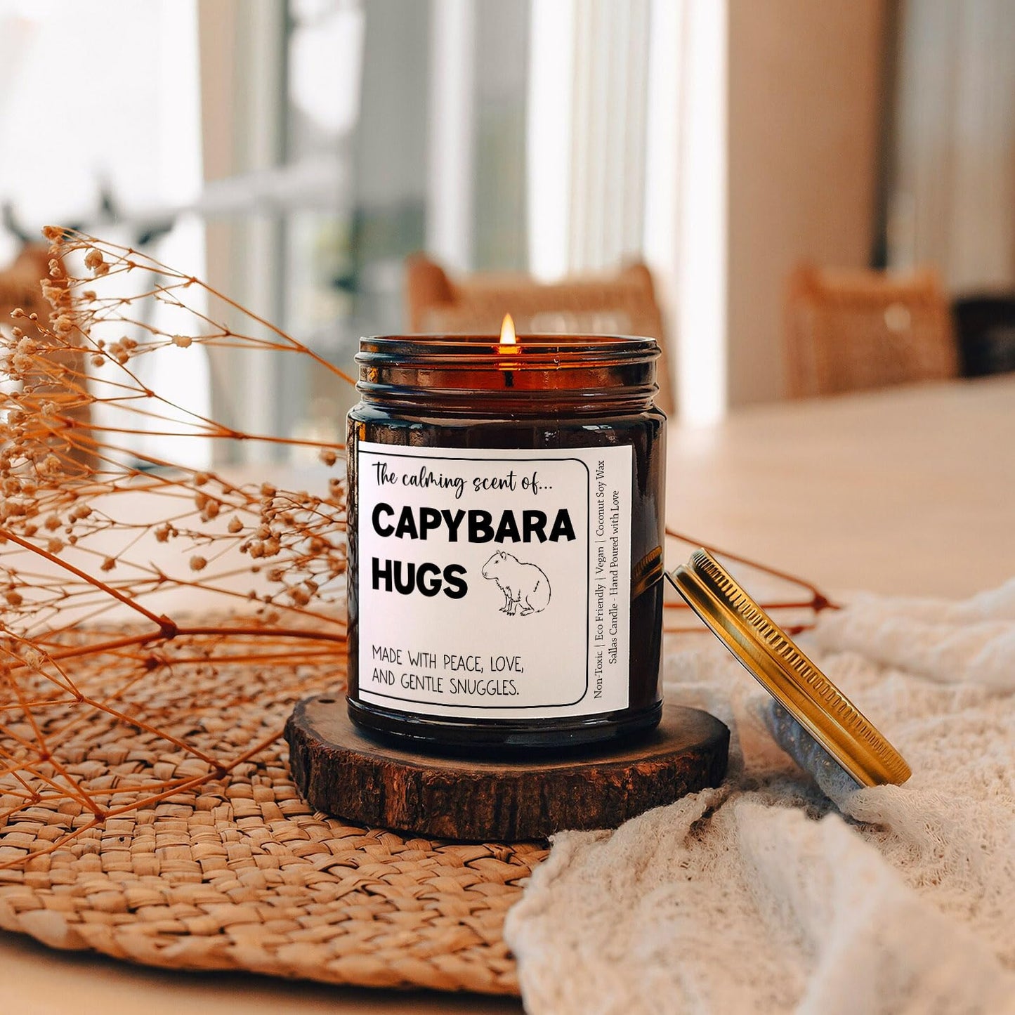 Sallas Capybara Gift Candle, Pull Up Capybara, Cute Capybara Candle, Capybara Hugs Candle, Animal Lover, Capybara Lover Gift, Gifts for Mom Candle, 4oz & 9oz, Sallas-S3QCJUFFP9OSELO