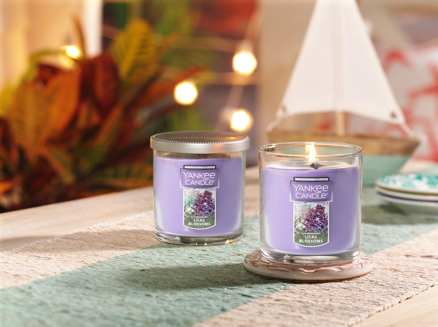 Yankee Candle Lilac Blossoms Scented, Classic 7oz Small Tumbler Single Wick Candle, Over 35 Hours of Burn Time