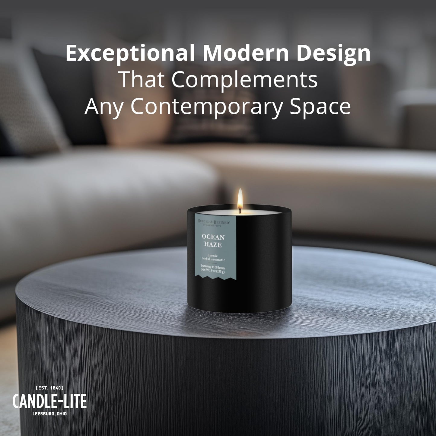 Candle-lite Rugged & Refined Scented Candle for Men, Ocean Haze, 9 oz Tin, Poured in The USA, Masculine Fragrance, 1-Wick, 58 Hours of Burn Time, Ideal Gift for Man in Your Life & Father's Day