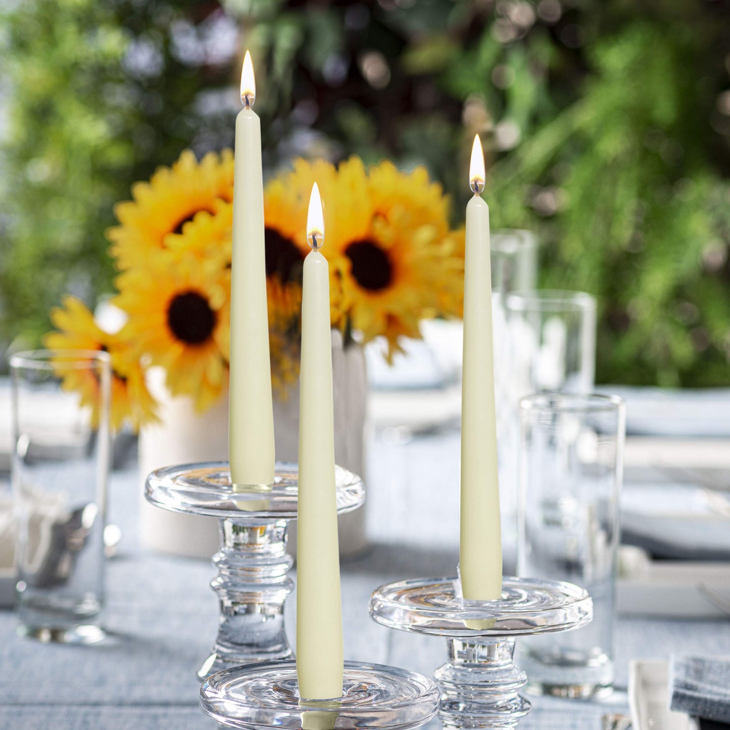BOLSIUS Ivory Taper Candles - 12 Pack Individually Wrapped Unscented 10 Inch Dinner Candle Set - 8 Burn Hours - Premium European Quality - Smokeless & Dripless Household Wedding & Party Candlesticks