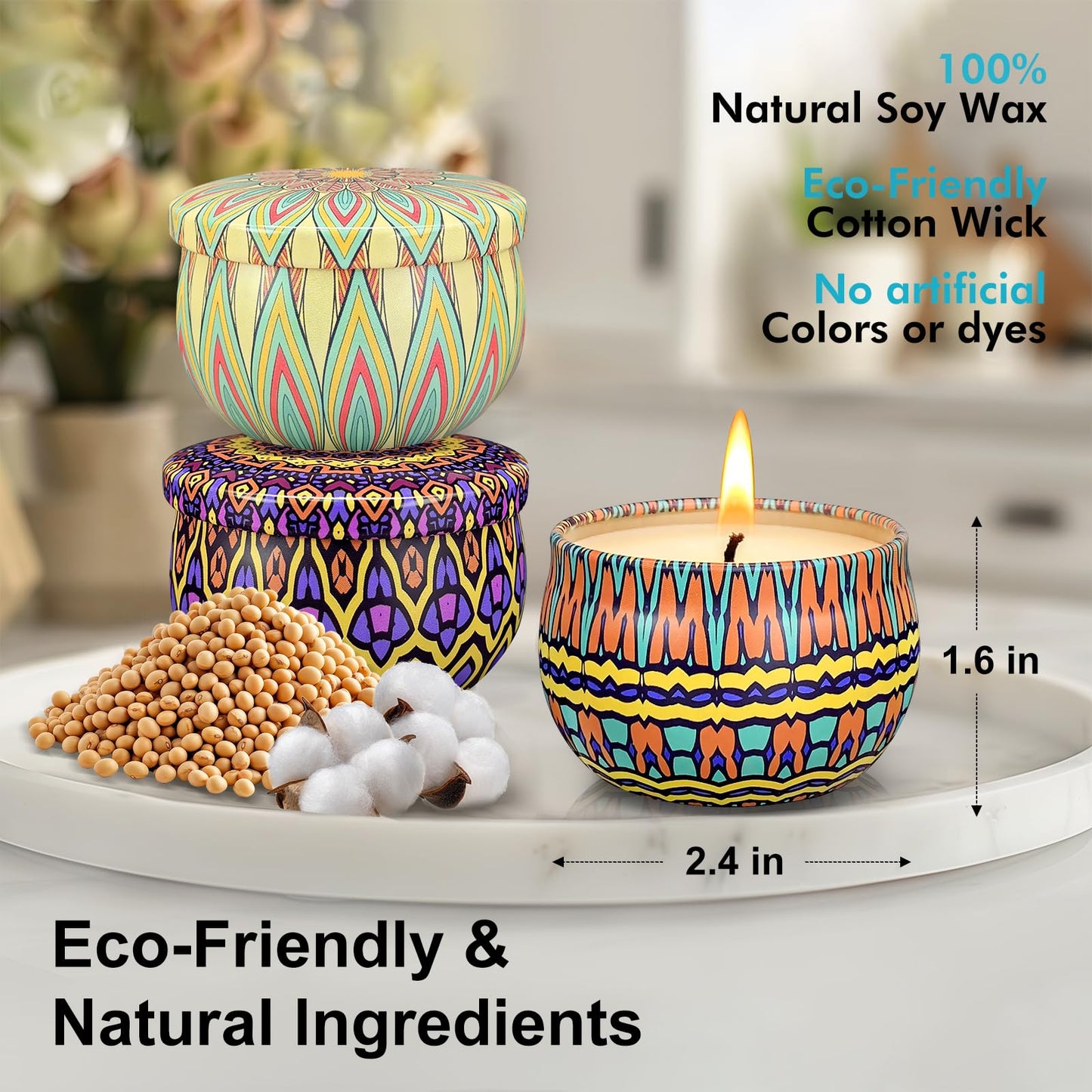 Scented Candles Gift Set, 12 Pack Candles for Home Scented, 300 Hour Long Lasting Soy Candle, Birthday Gifts for Women, Aromatherapy Candle for Stress Relief, Relaxation, Bath, Yoga