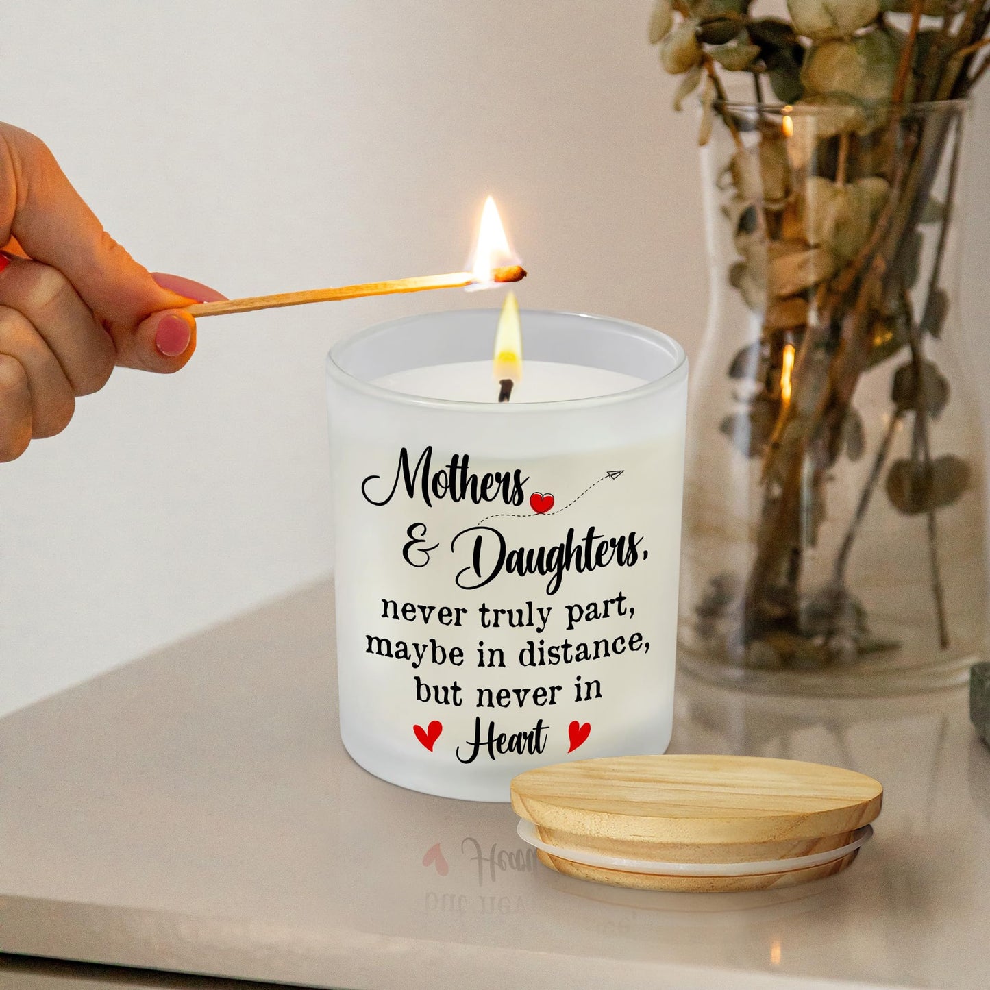 TEEZWONDER Birthday Gifts for Mom from Daughter - Long Lasting Vanilla Lavender Candle 10 oz - Mothers Day Birthday Gifts for Mom Mother Mama Grandma, Mother Daughter Gift, Scented Candles for Women