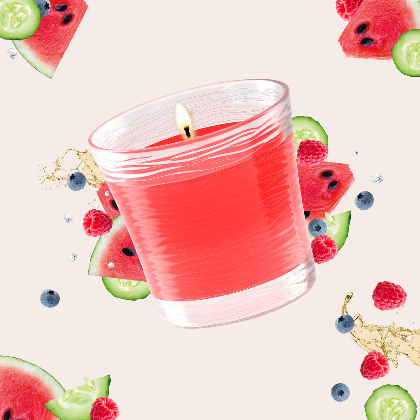 Glade 1-Wick 2in1 Scented Candle Jar, Bubbly Berry Splash & Watermelon Refresher, Air Freshener Infused with Essential Oils, 4.08 Oz, 2 Count