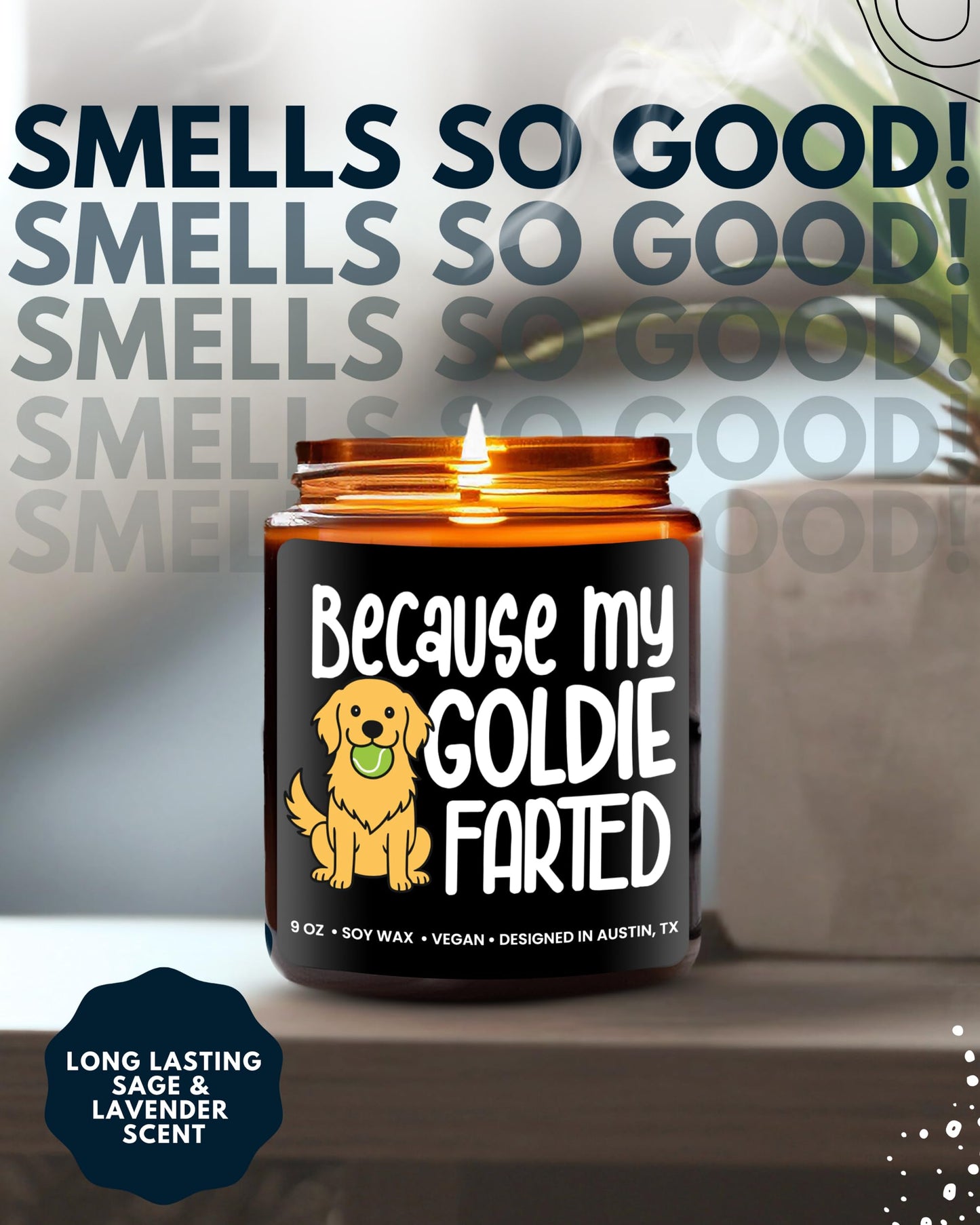 Funny Goldie Candle, Golden Retriever Gifts for Women and Men, Unique Funny Pet-Themed Gift Ideas, Best Present for Pet Lovers, Perfect Present for Dog Mom and Dog Dad, Birthday, Christmas, Gift-Ready