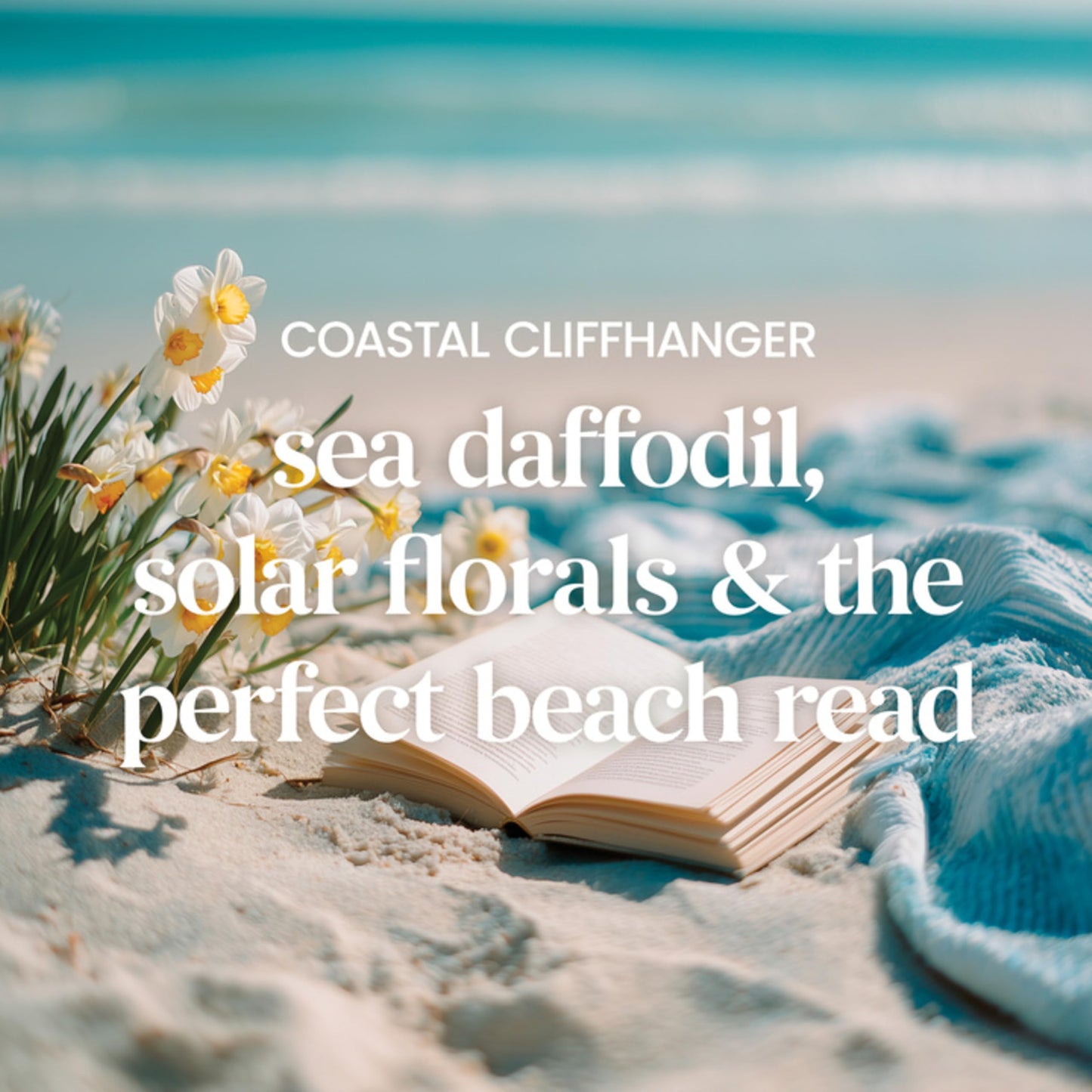 Yankee Candle x Reese’s Book Club, Coastal Cliffhanger, Summer Scented Candle, Sea Daffodil Scent, Solar Florals Scent, 22oz Large Jar Candle with up to 150 Hours Burn Time, Giftable