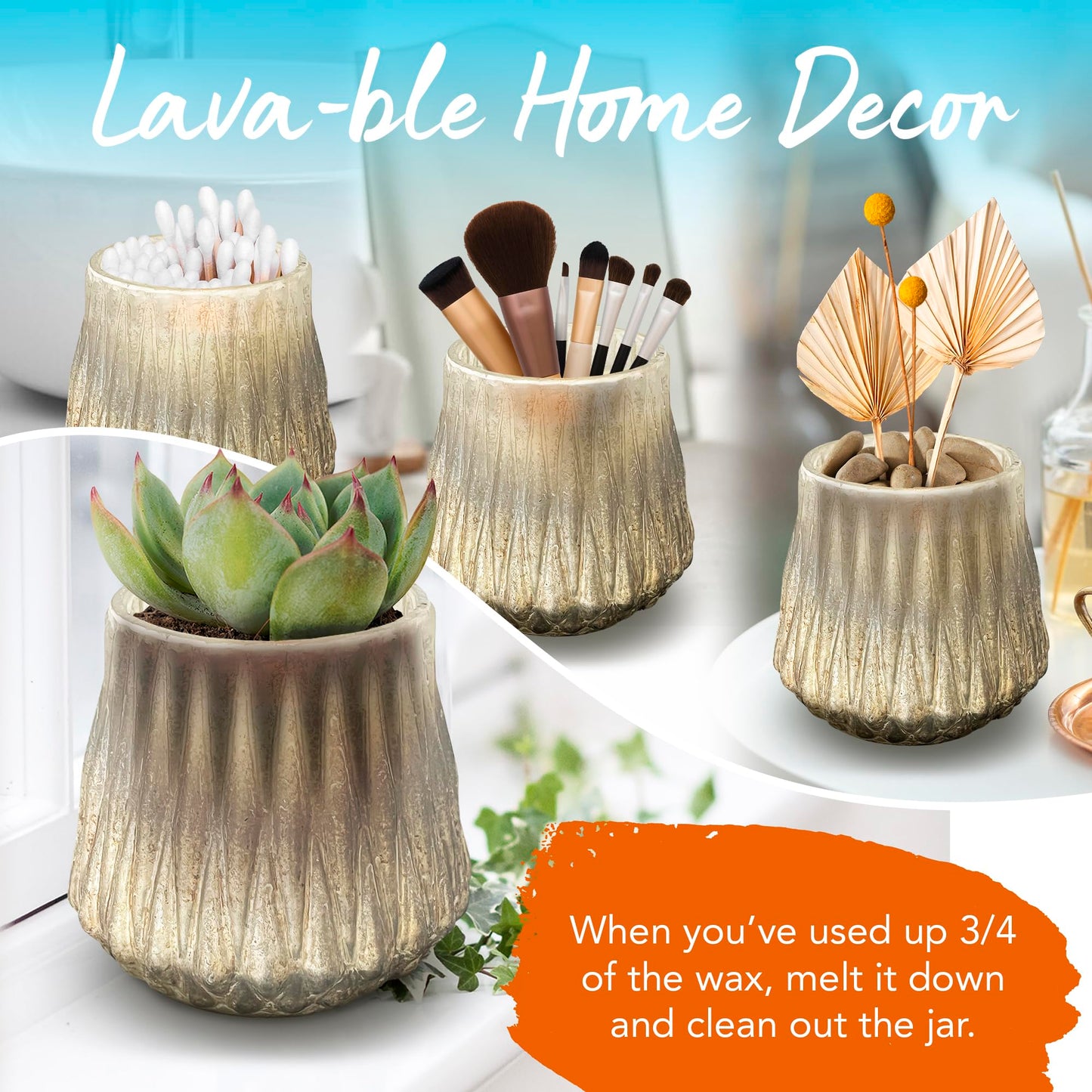 Dough Bowl Candle Co. Volcano Candle - 4.5" x 4.5" Glass Vessel with Wooden Wick for Home, 100% Soy Wax with 30 Hour Burn Time, Multipurpose Fancy and Luxury Candles with Tropical Summer Scent