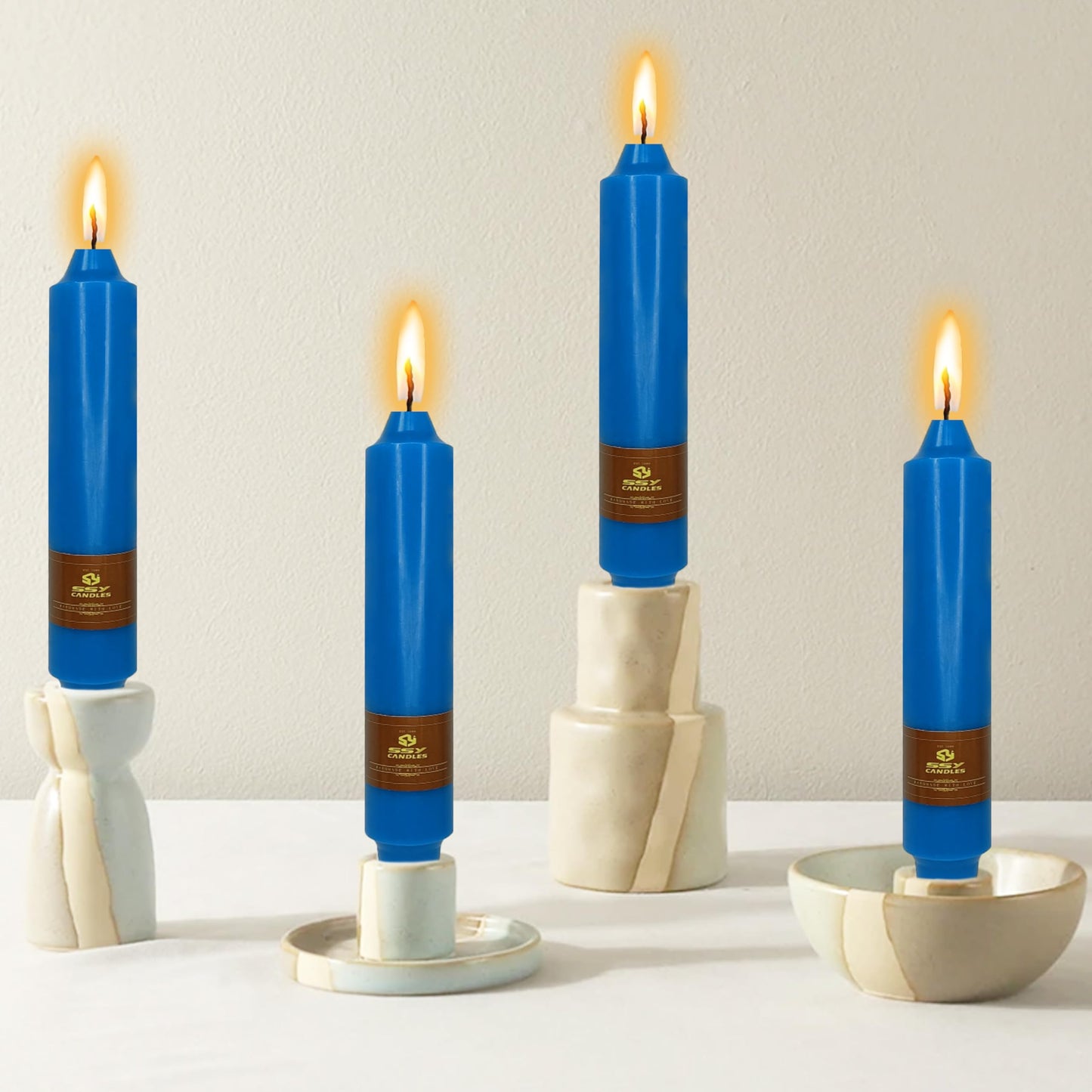 4 PCS Dark Blue Taper Candles 7 inch Short Taper Candle Unscented Candlesticks Smokeless Candle Sticks for Dinner Wedding Home Decoration Candles