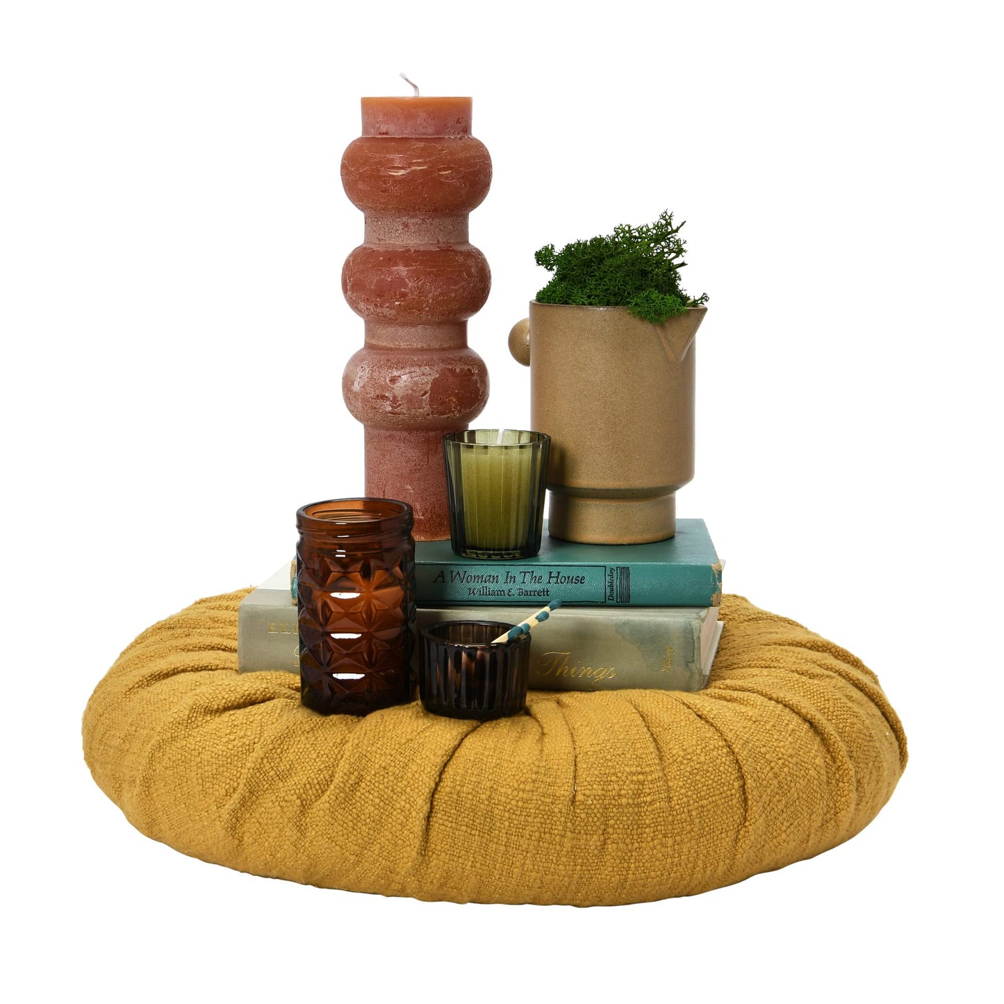 Creative Co-Op Unscented Totem Pillar, Spice Candles, 3" L x 3" W x 9" H, Orange (Pack of 2)