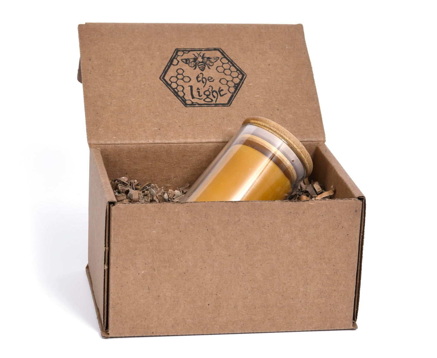 BeeTheLight Beeswax Jar Candle - 100% Pure USA Bees Wax in Glass Container - All Natural Light Honey Scent