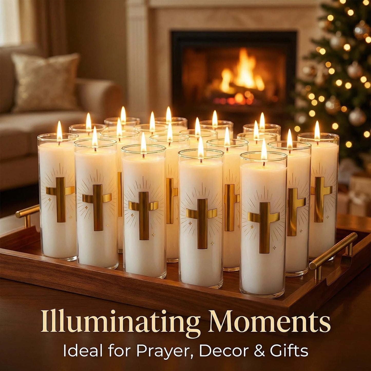CysEdge White Beeswax Candle – 2 Pack, 160-Hour, Blessed for Church, Wedding, Prayer & Home – Christian Gift for Women