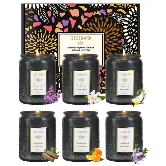 Candles for Men Gift Set, 6 Pack Masculine Scented Soy Candles, 300 Hour Long Lasting Aromatherapy Candle Set, Luxury Home Fragrance Gifts for Men, Dad, Husband, Birthday, Fathers Day