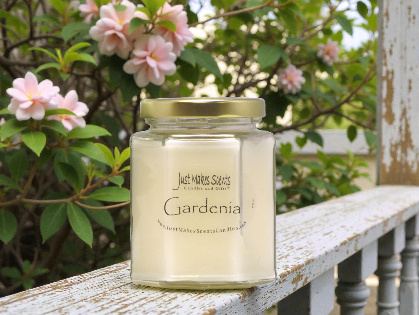Gardenia Scented Blended Soy Candle | Long Lasting Spring Floral Fragrance | Hand Poured in The USA by Just Makes Scents