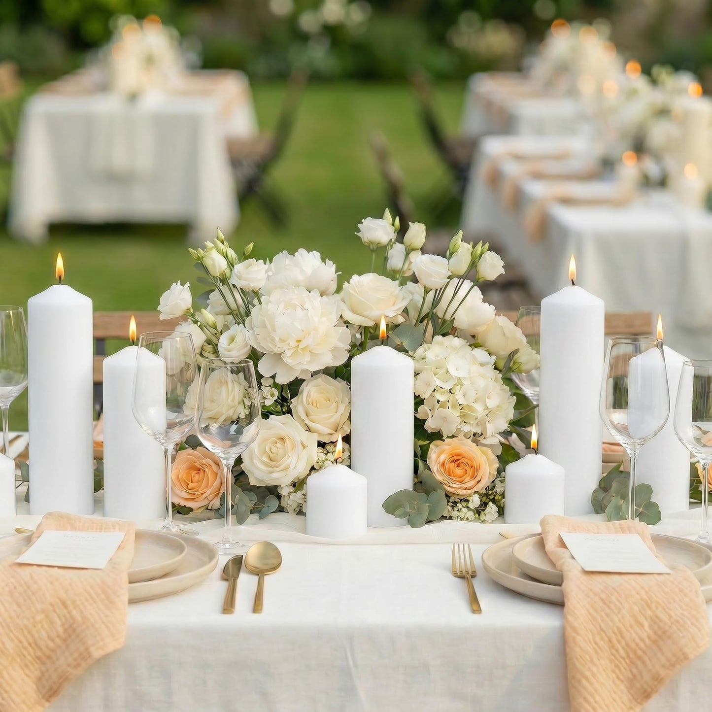 6 Pcs Individually Wrapped Pillar Candles Bulk, 2x3 2x6 2x8 Inch, Unscented Dripless Smokeless, Hurricane Candles for Wedding Party, Spa, Home Decor (6 White Pointed-tip, 2 x 3/6/8 Inch)