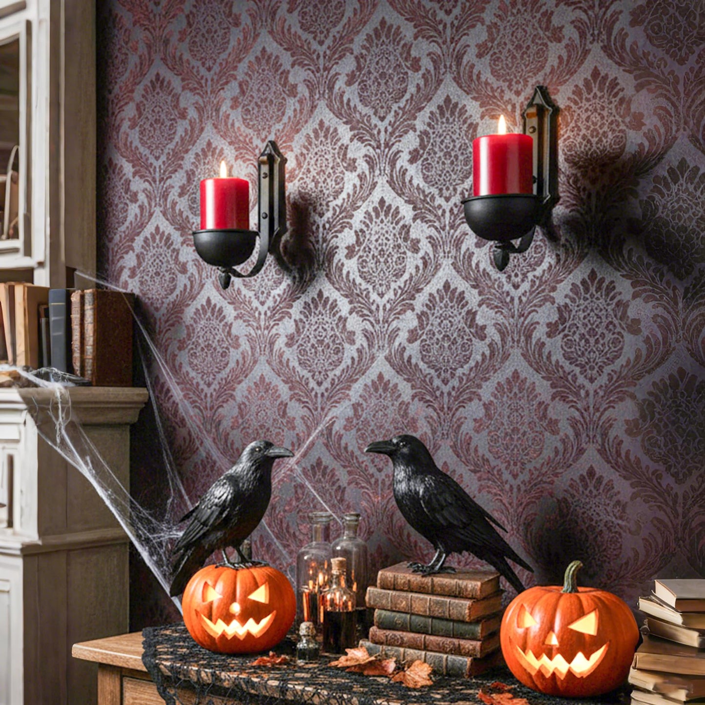 Aimto Wall Sconce Candle Holder Black Wall-Mount Metal Candle Holders Hanging Iron Wall Candle Sconce for Home,Living Room, Bathroom, Dining Room, Set of 2