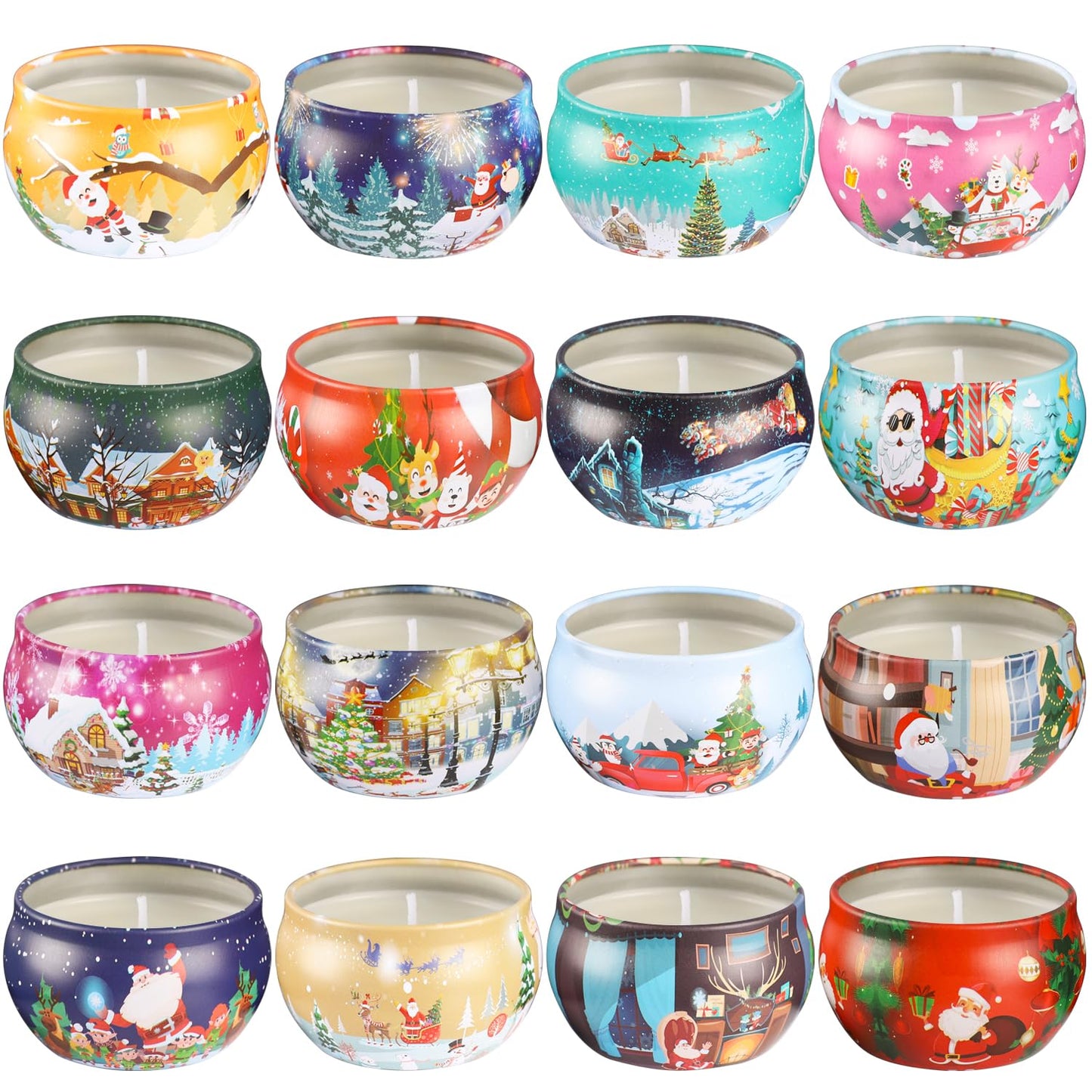 Pliadvbu 16Pack Christmas Candles Gift Set, Long Lasting Burning Natural Soy Wax 2.5oz Scented Candles with Essential Oils for Home Scented, Thanksgiving Birthday Gift Christmas