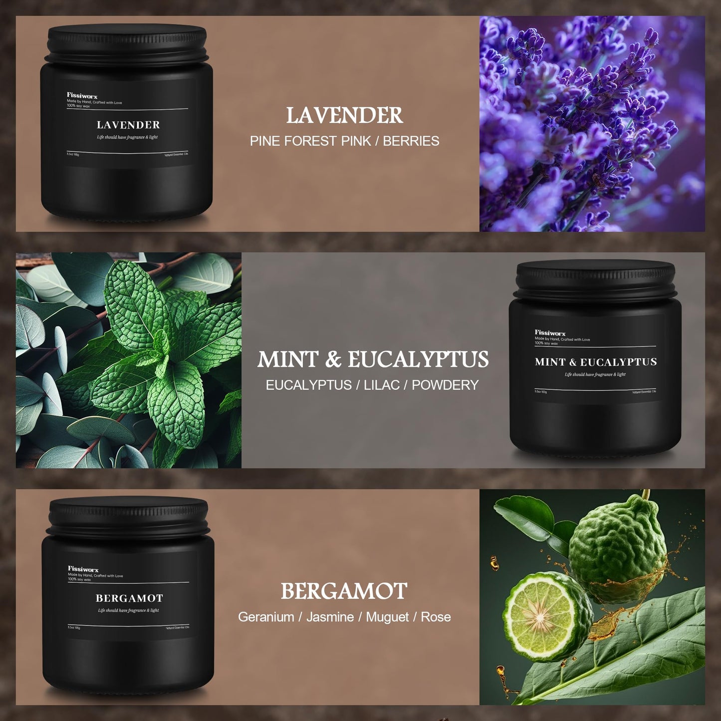 9 Pack Scented Candles Set Gifts for Men, Aromatherapy Candle Set with Scents （Lavender/Lemongrass &Eucalyptus/Bergamot）- Gift for Dad, Boyfriend, Birthday, Father’s Day, Anniversary