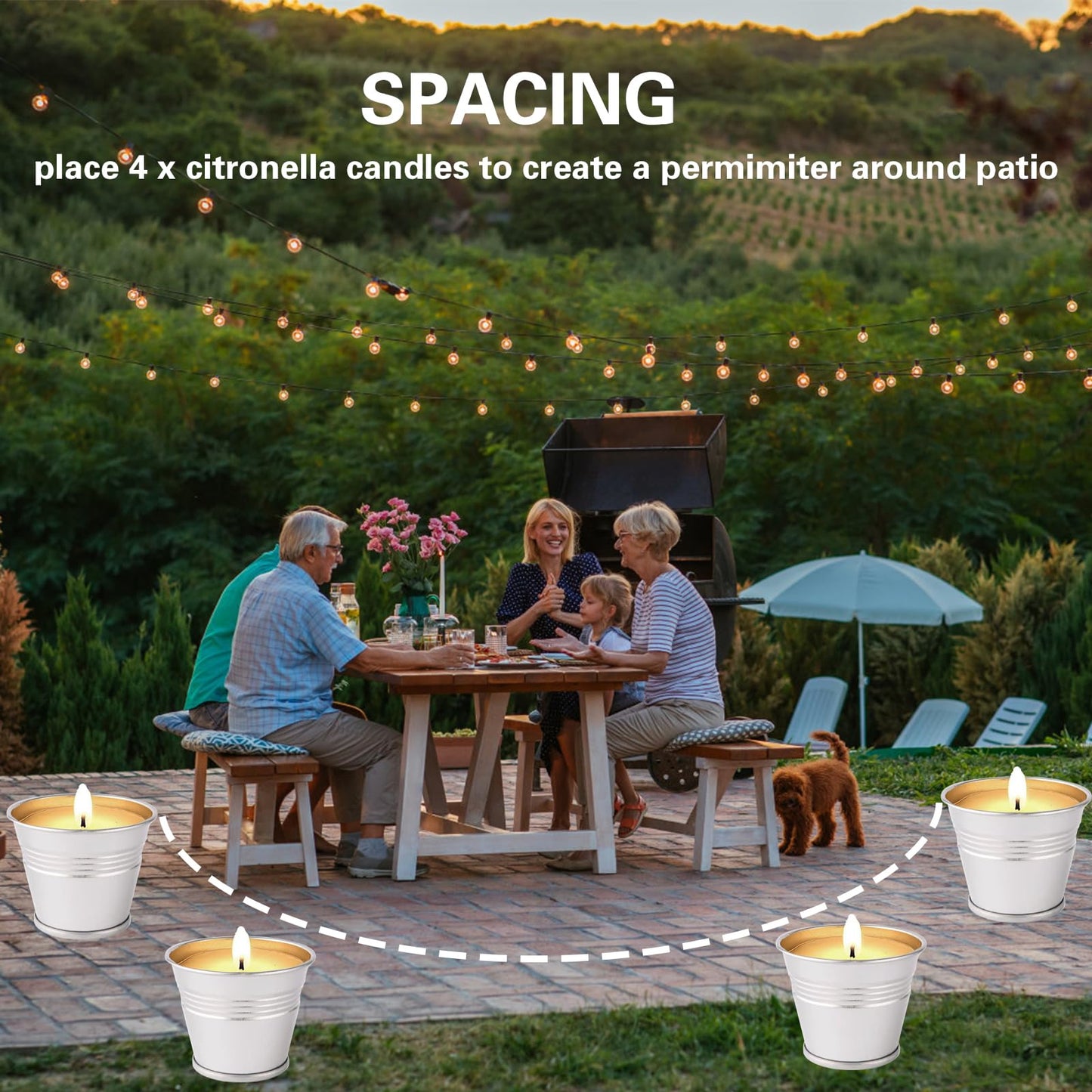 Citronella Candles Outdoor, 12 Pack Citronella Candle Set Made with Citronella Oils and Natural Soy Wax, 120 Hour Burn Time, 2 oz Small Bucket Candles for Patio, Home, Backyard