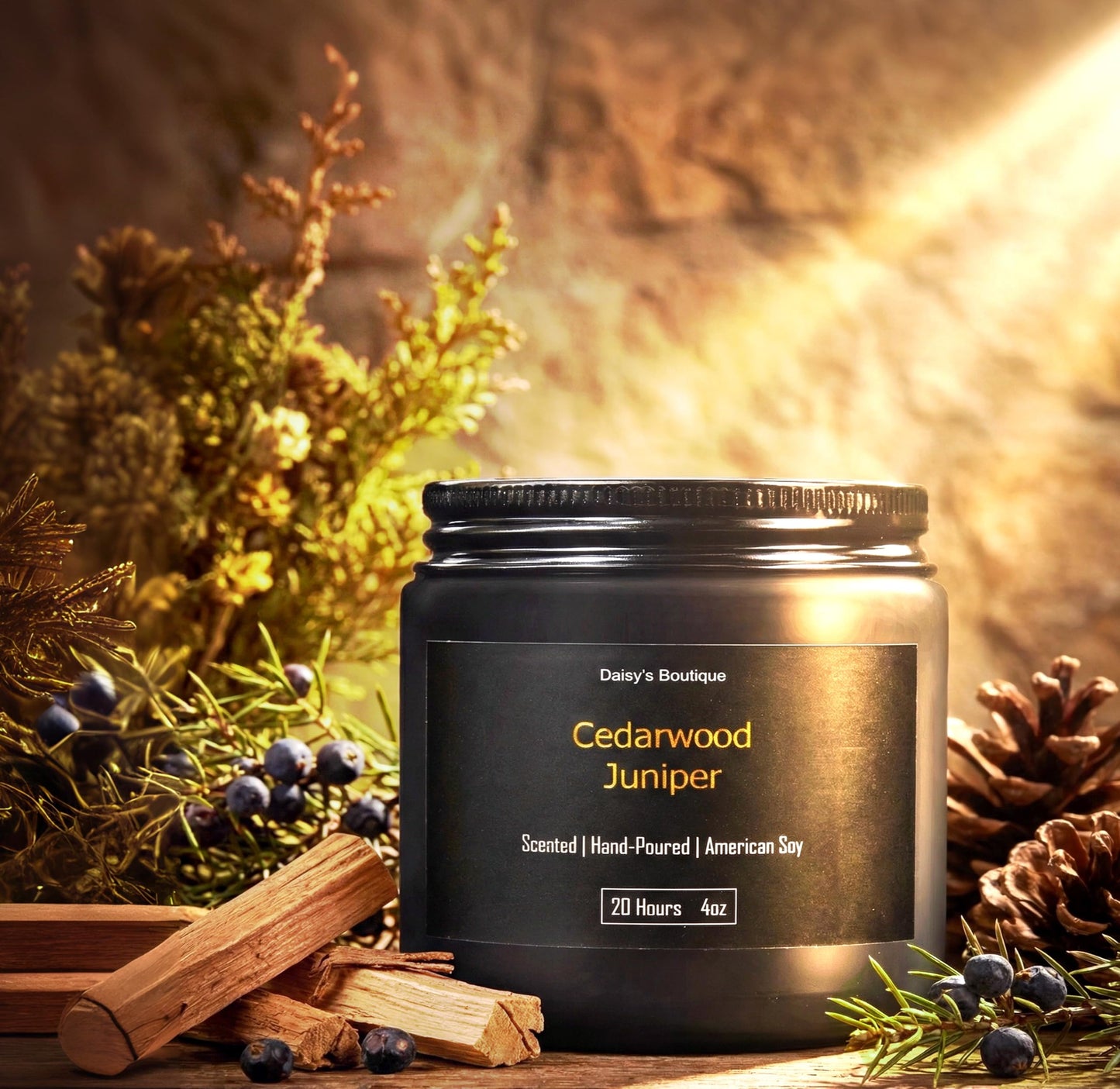 3 Pack Scented Candles for Home Aromatherapy Candle Gift Set Soy Wax Long Lasting Gift Birthday Mother's Thanksgiving Day Present (Black Jar (Sandalwood + Woody Blush + BlackCedarJuniper))