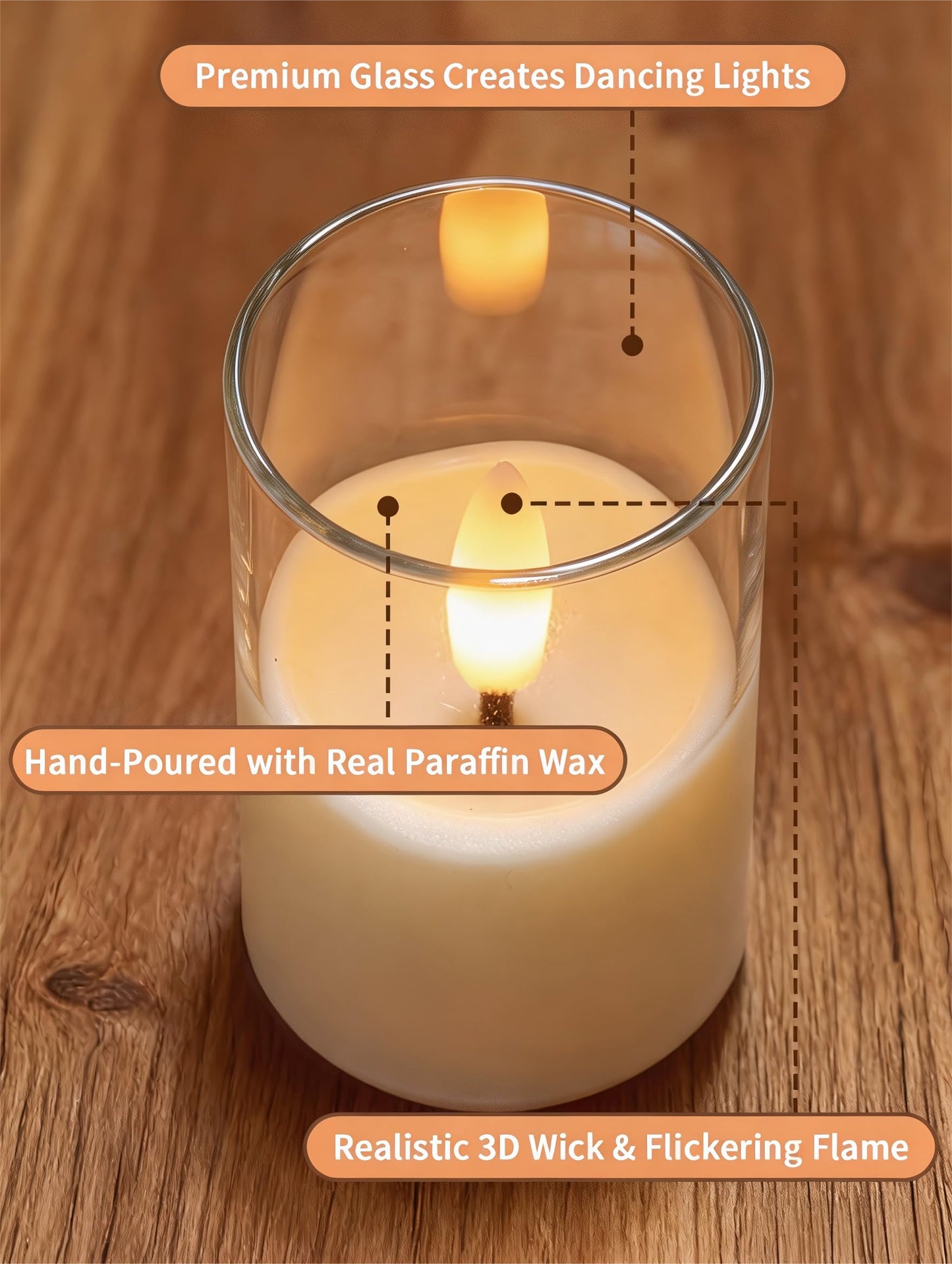 YTRUSTIX Rechargeable Flameless Tea Light Candles with Timer Remote, 1.7"x2.5" Acrylic Small Votive Electric LED Candles Battery Operated for Home Aniversary Wedding Holiday Decor (Pack of 6, White)