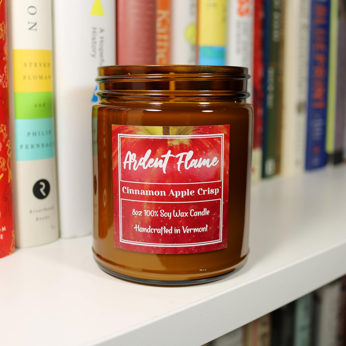 Ardent Flame Candles | Cinnamon Apple Crisp | 100% Natural Soy Wax Candle for Home Decor | Highly Scented | Premium Fragrance | Handmade in Vermont, USA | 8 oz | Long Lasting | Gift for Women and Men