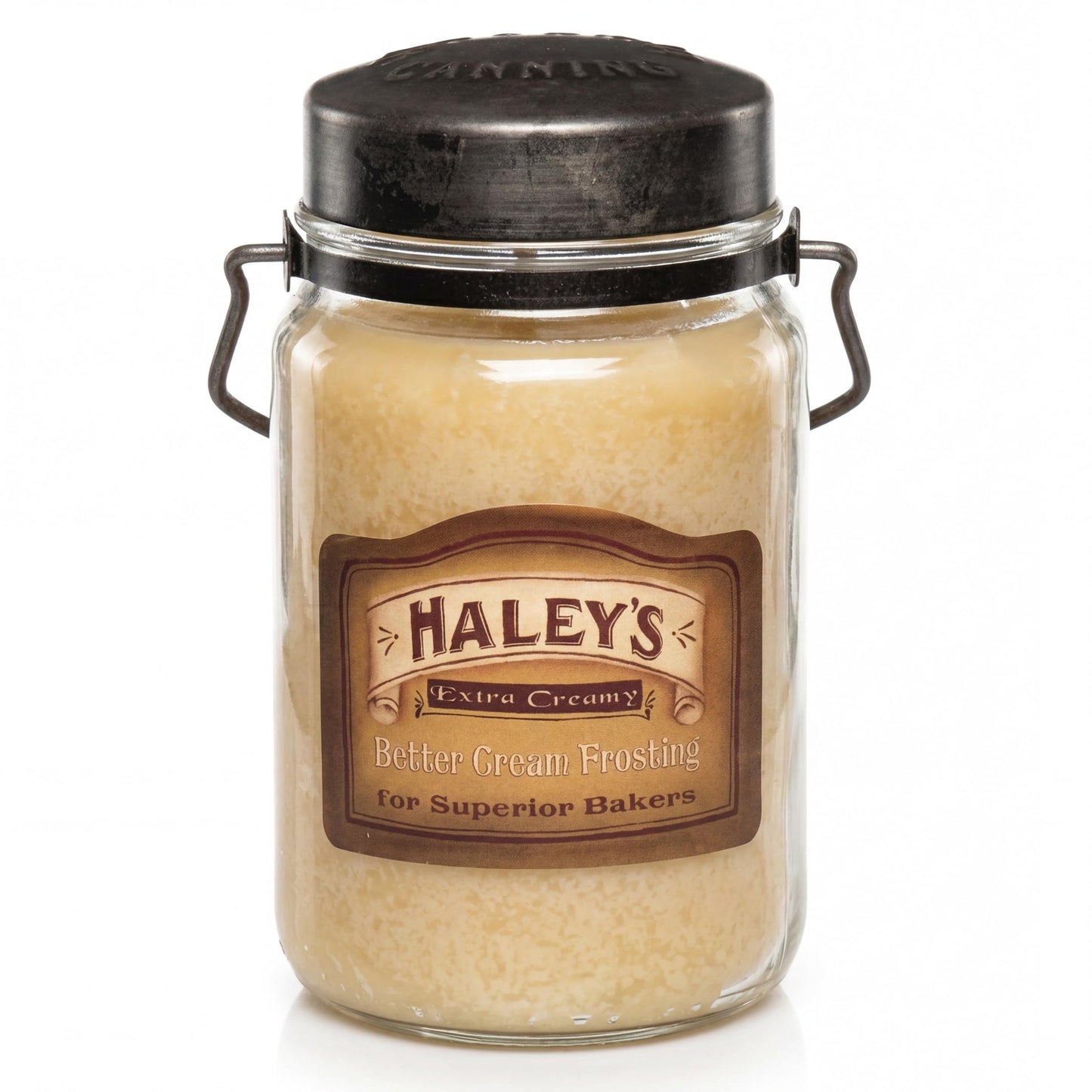 McCall’s Candles | Haley’s Butter Frosting | 26 oz Scented Candle | USA-Poured | Vintage Rustic Jar with Carrying Handle | Sweet Vanilla Buttercream Fragrance