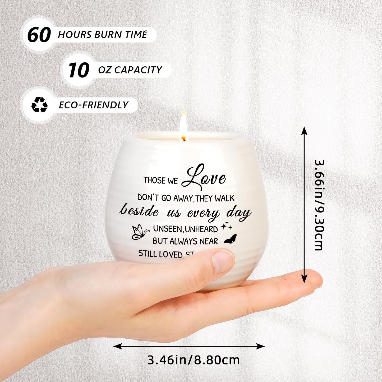 Sympathy Gifts for Loss of Loved One, Sympathy Candle 10Oz Celebration of Life Decorations, Memorial Gifts for Loss of Mom Dad,Bereavement Gift Condolences Gift, Remembrance Candle in Handmade Jar