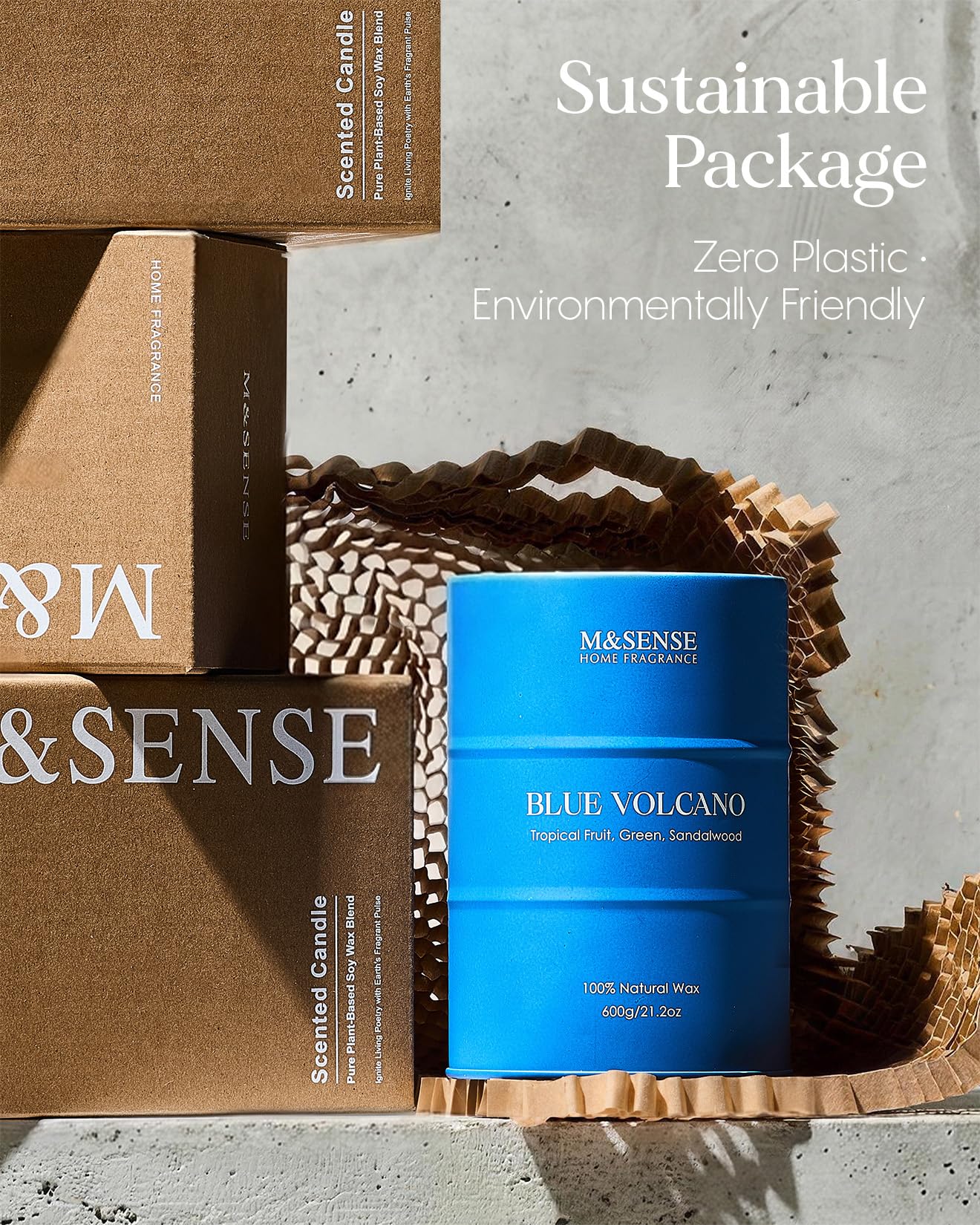 M&SENSE Tropical Fruit Soy Scented Candles Natural Non Toxic, Large Summer Candles 21.2oz 120 Hours Long Lasting Burning, Unique Candle Gifts Cozy Room Decor for Women Men