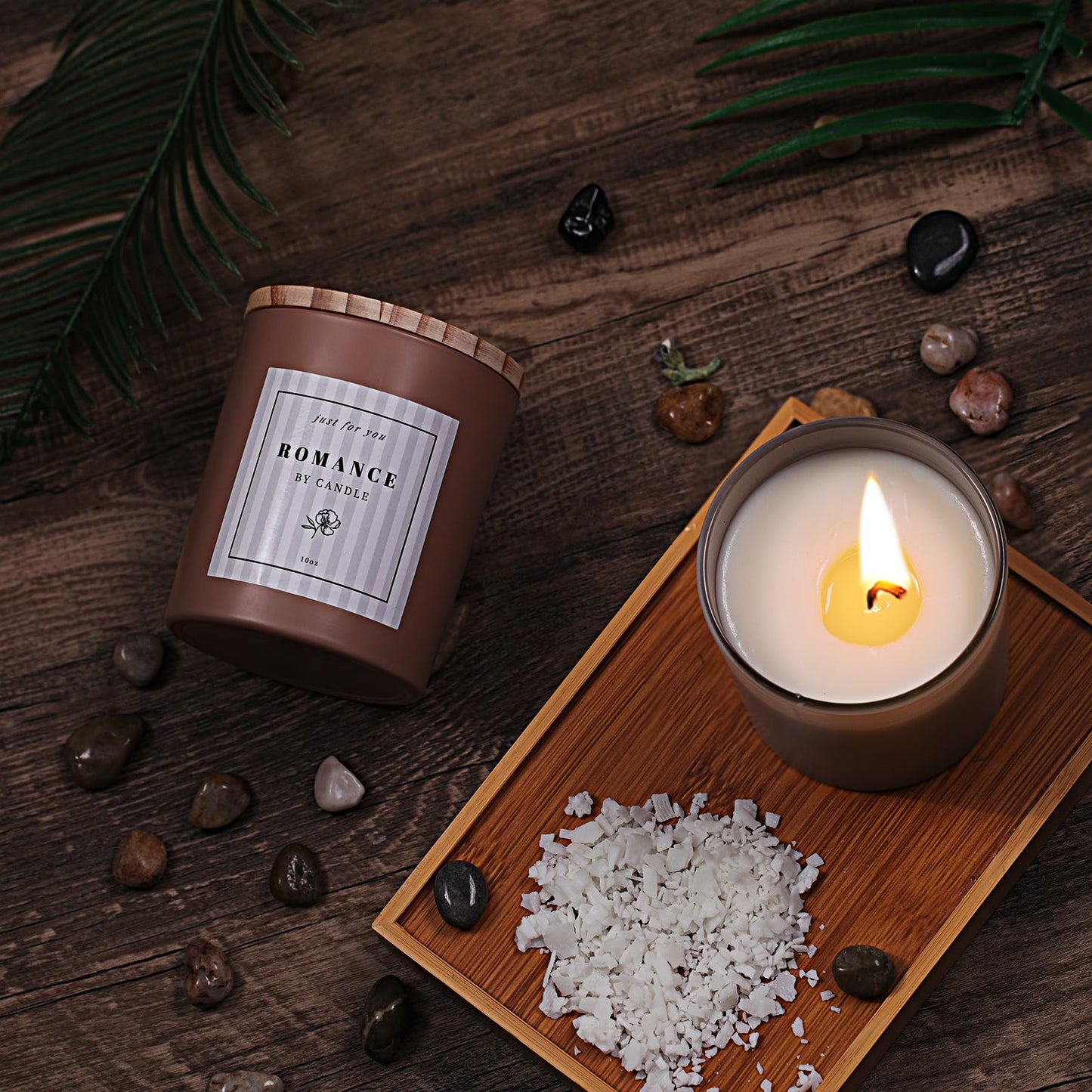 REISEN 12Pcs Assorted Black Candle Jars for Making Candles, 10oz Empty Candle Jars with Bamboo Lids and Labels, Glass Jars for Candle Making Supplies, Candle Containers for DIY Gifts