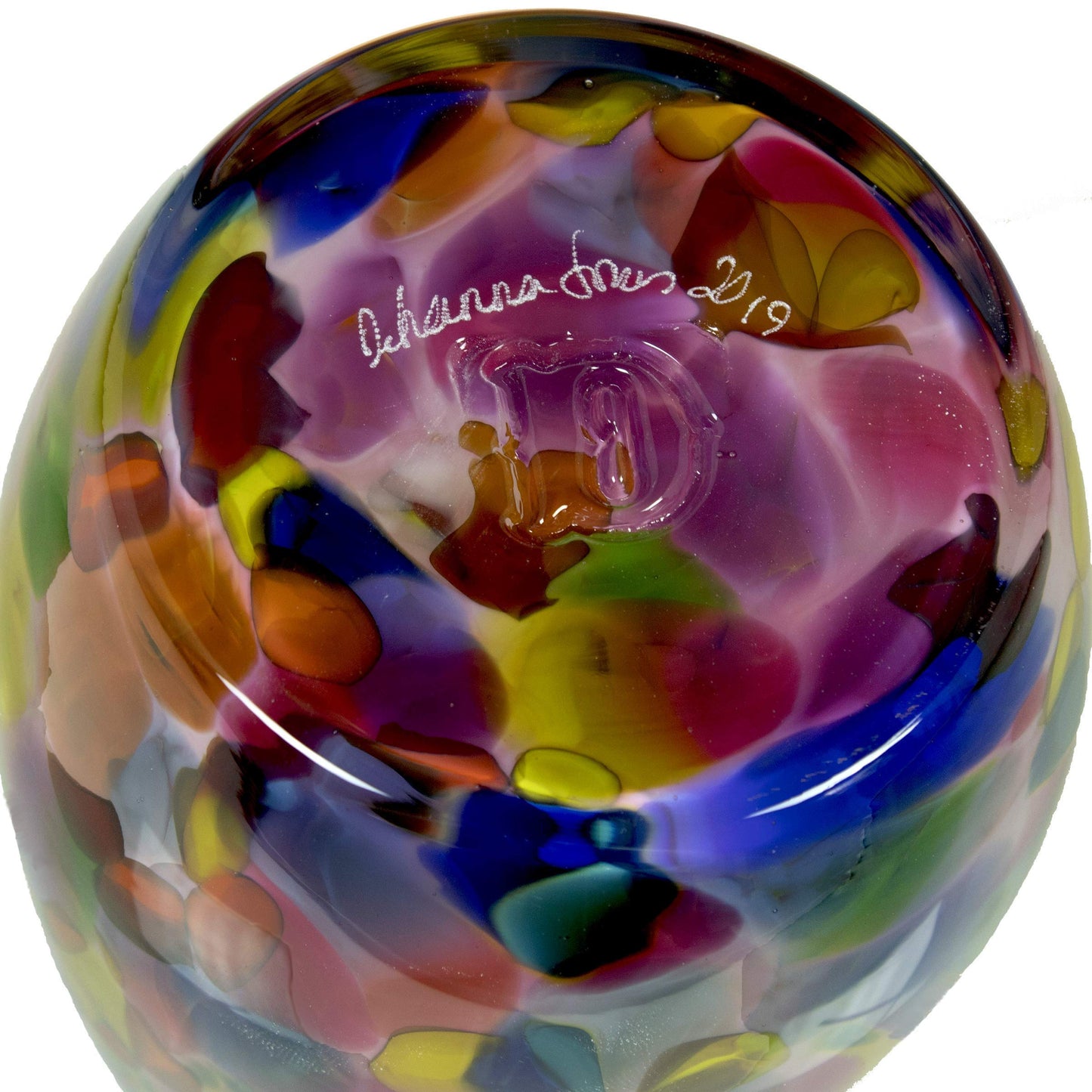 Totally Blown Glassworks Votive Candle Holder, Tea-Light, Handmade Blown Glass, Accent Vase, Centerpiece, Home Decor, Artist Dehanna Jones, Seattle, WA. (Pink MM Cupcake Sprinkles)