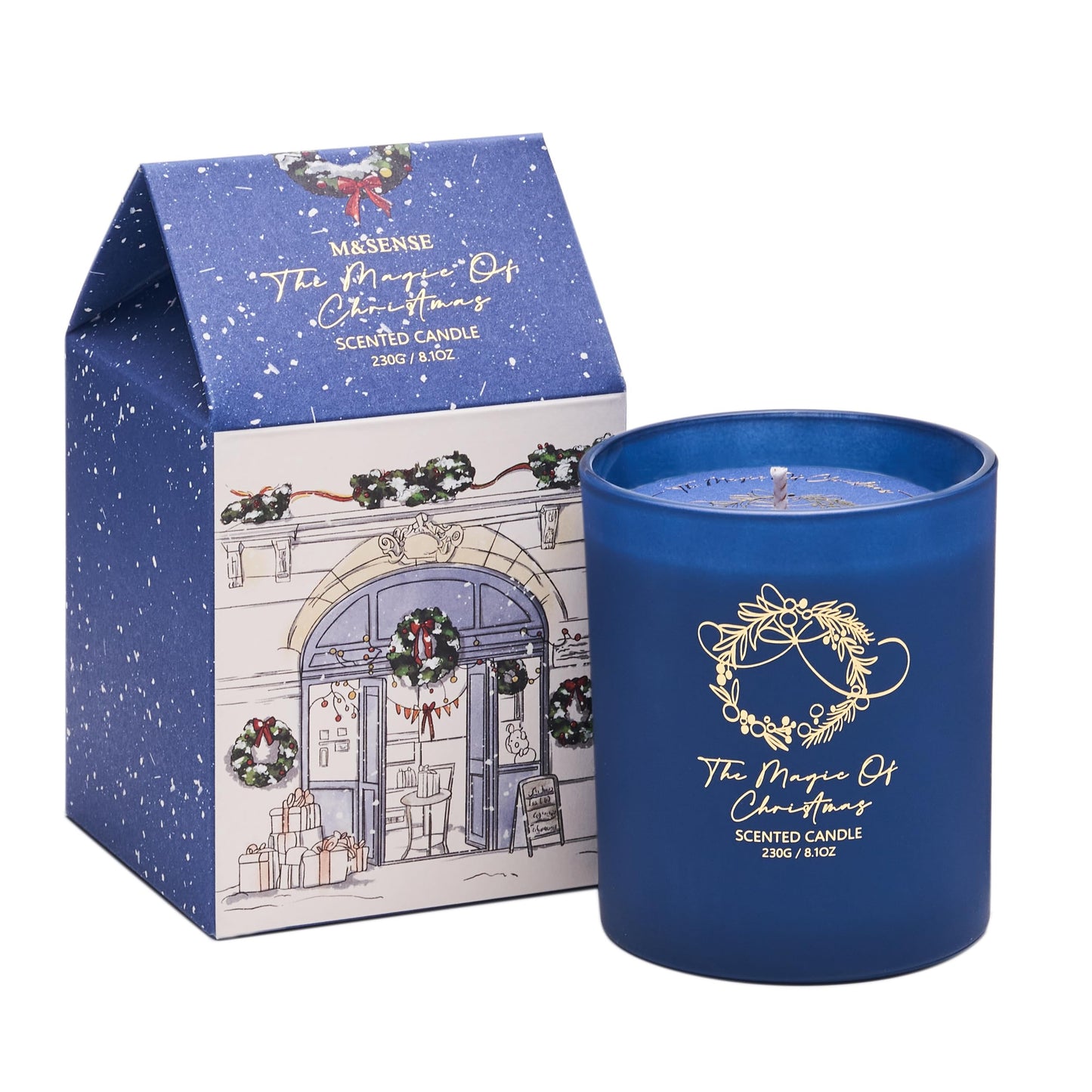 M&SENSE Christmas Holiday Candle - THE Magic of Christmas Scent, 8.1oz Soy Wax, Ideal Winter Home Decor Gift for Women and Men