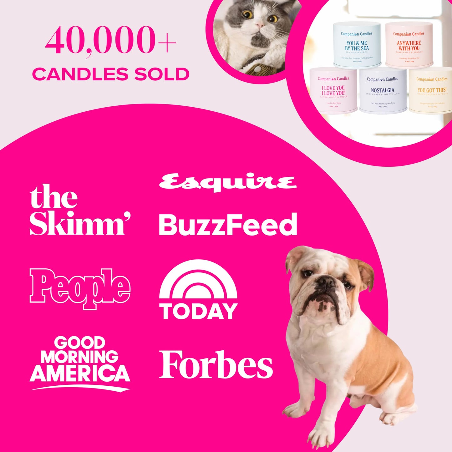 Companion Candles I Love You, I Love You! Pet-Friendly Scented Candle – Sandalwood & Amber Fragrance - Coconut Soy Wax Candle with Wooden Wick, Approx. 50-Hour Burn Time, Made in USA, 11.8 oz